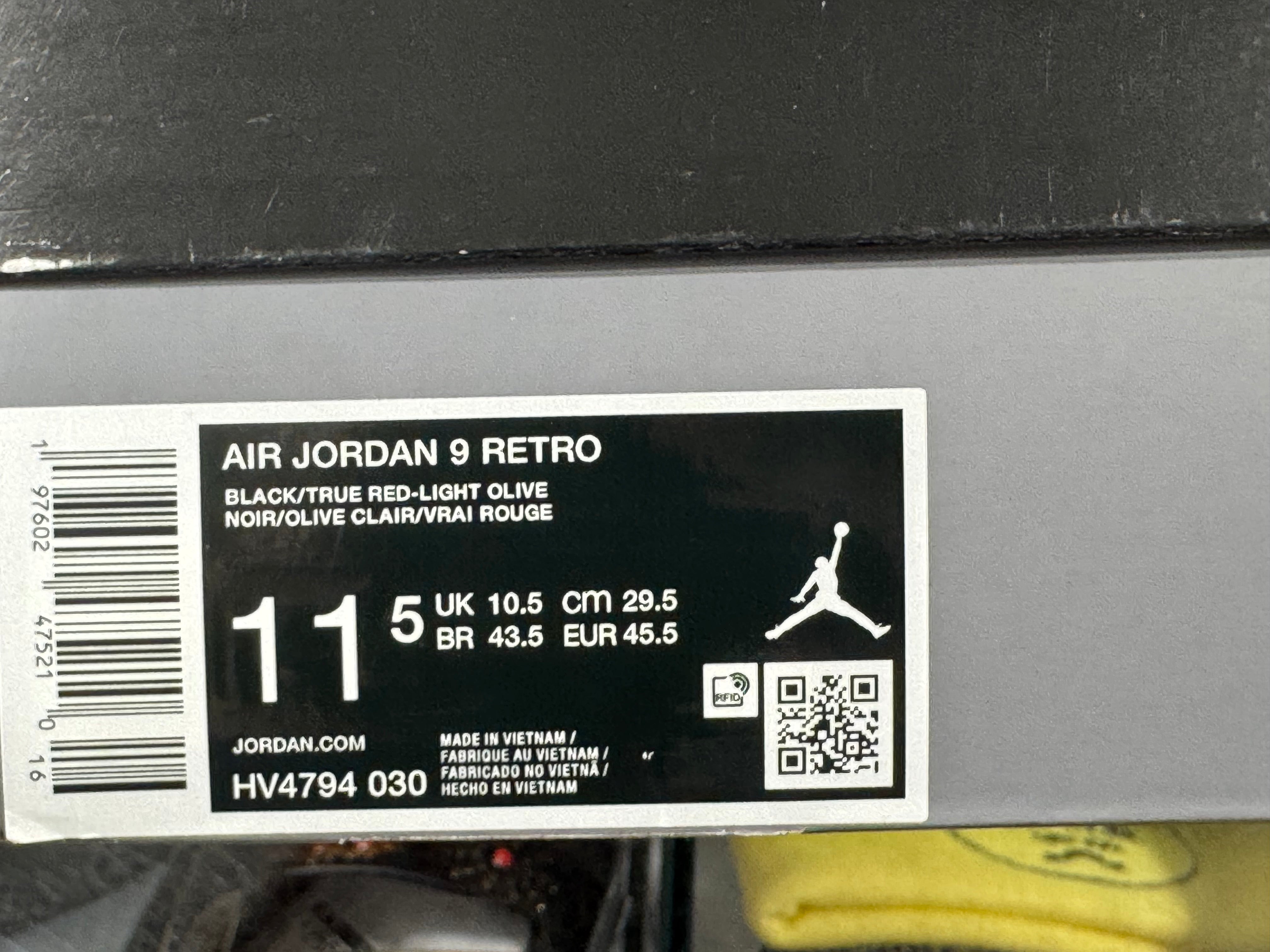 Air Jordan 9 Retro - Olive Size 11.5