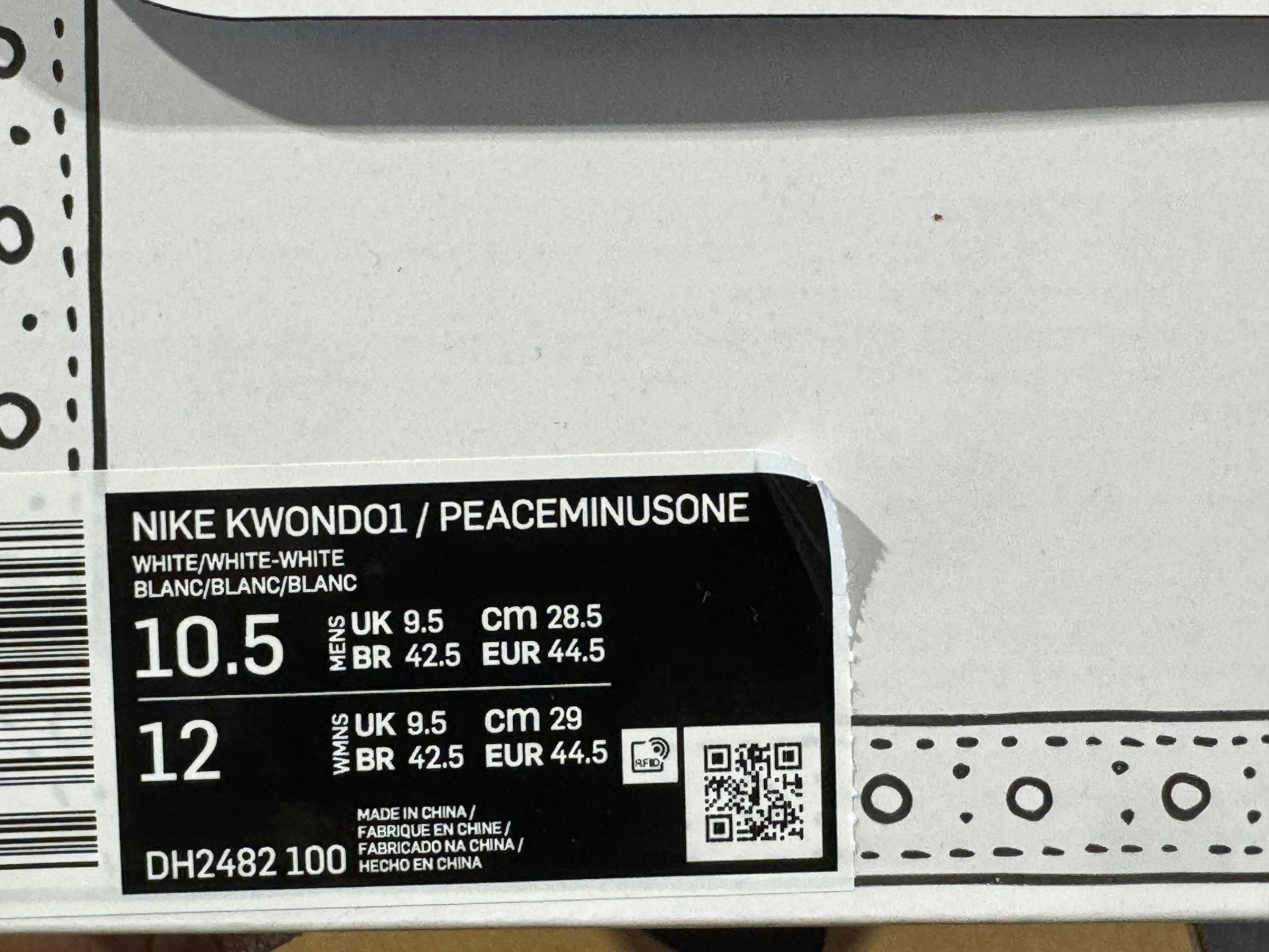 Nike Kwondo1 x Peaceminusone - White Size 10.5