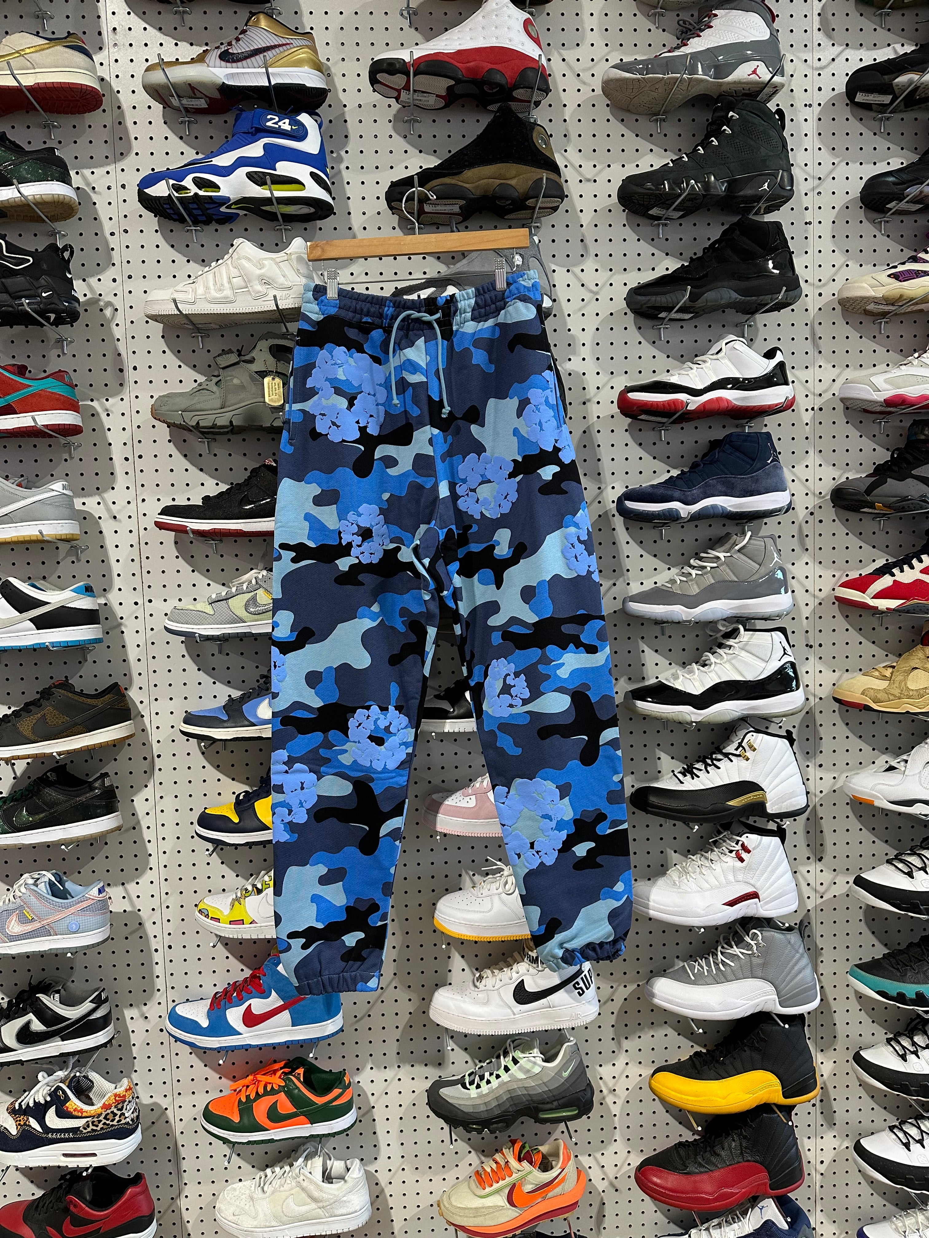 Denim Tears The Cotton Wreath Sweatpant - Blue Camo Size Medium