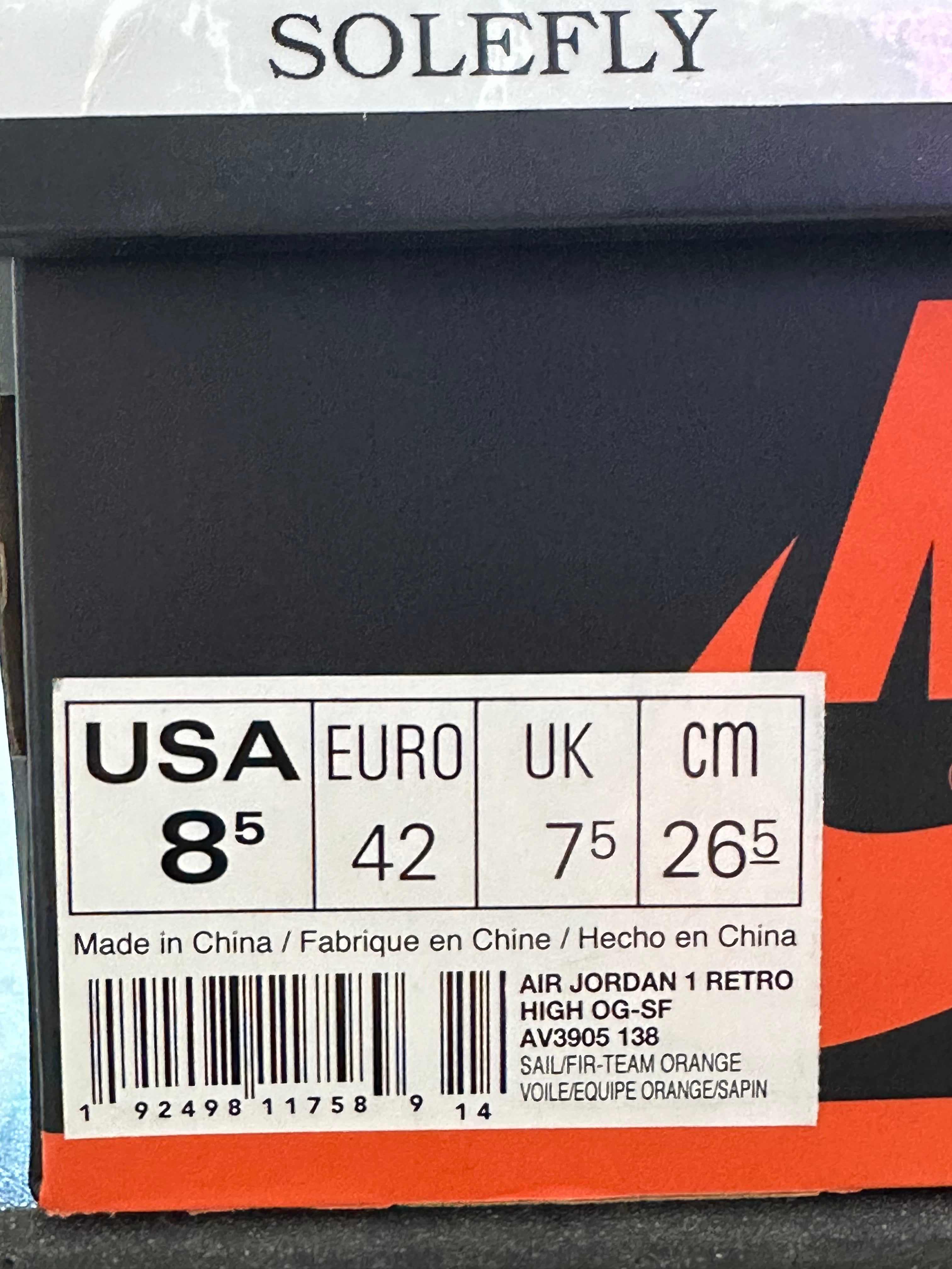 Air Jordan 1 Retro High OG - SoleFly Size 8.5
