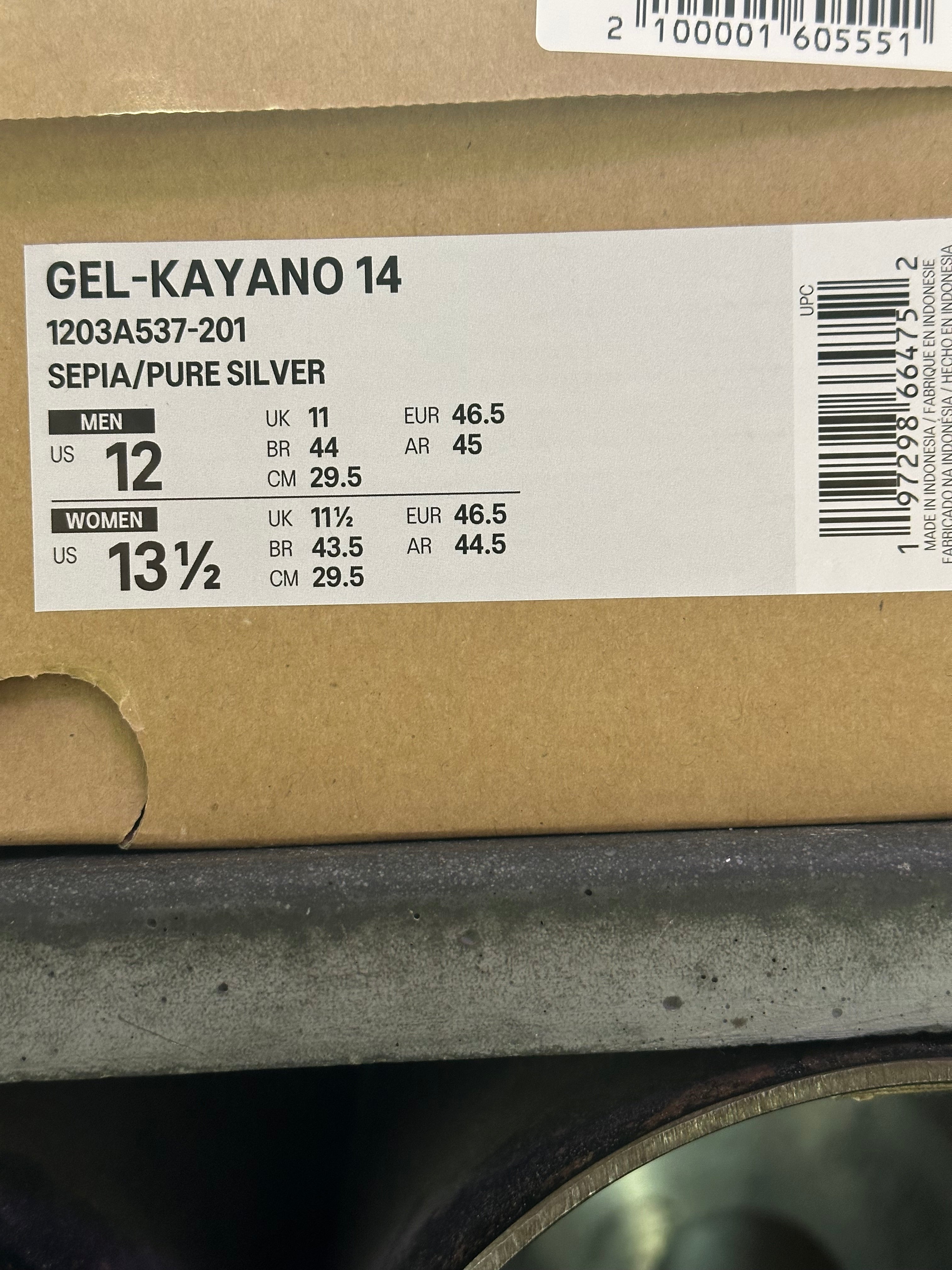 Asics Gel Kayano 14 - Sepia Size 12
