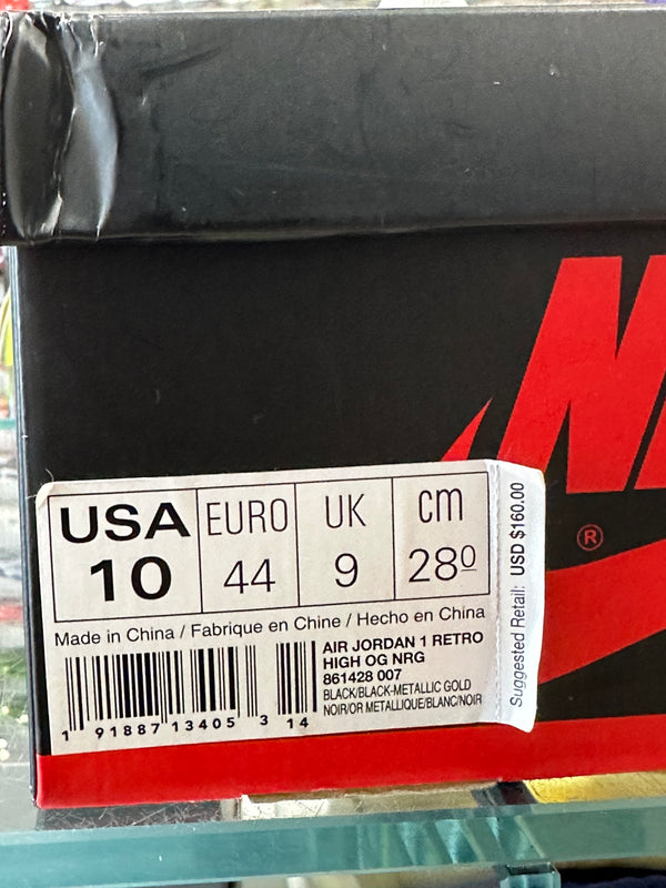 Air Jordan 1 Retro High OG NRG - Gold Toe Size 10
