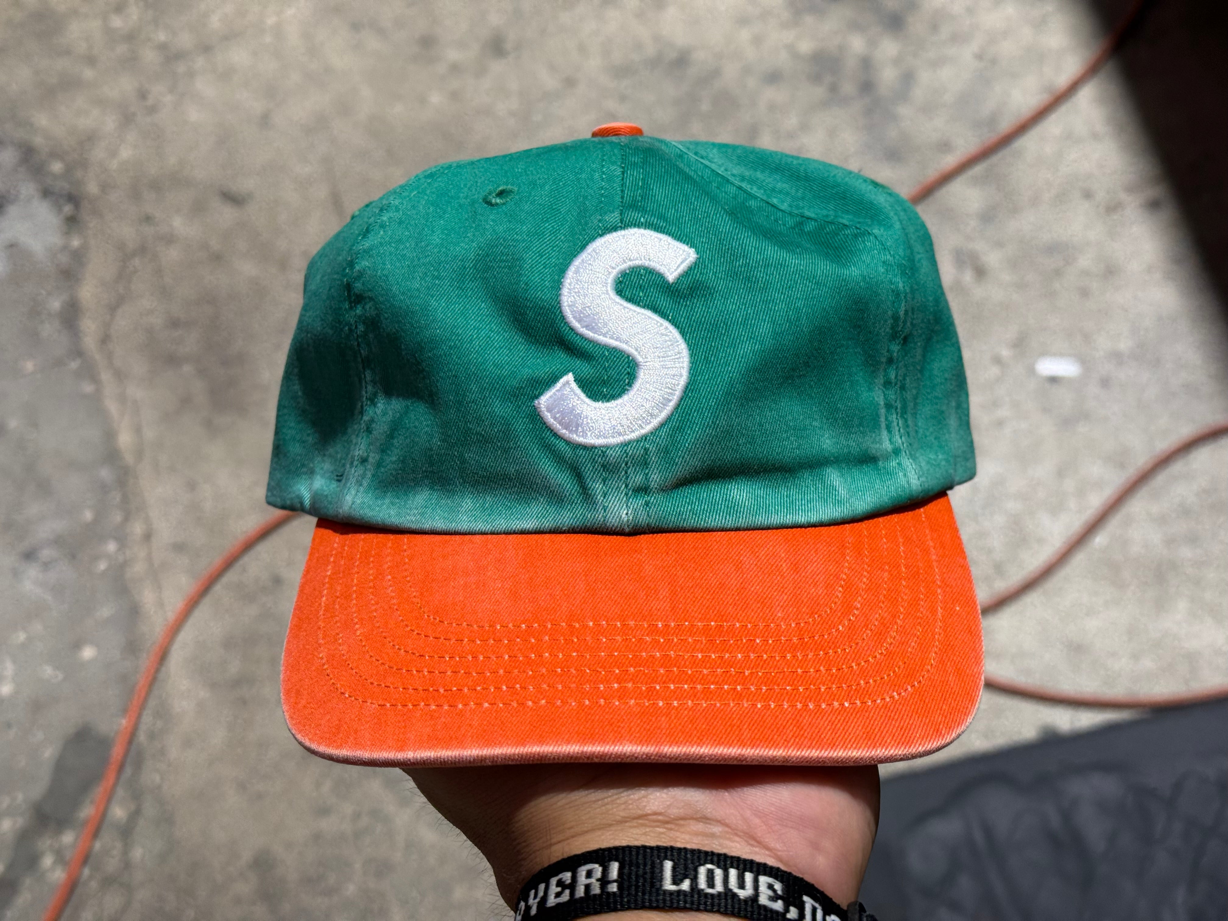 NEW Supreme Pigment Coated 2 Tone S Logo 6 Panel Cap - Emerald