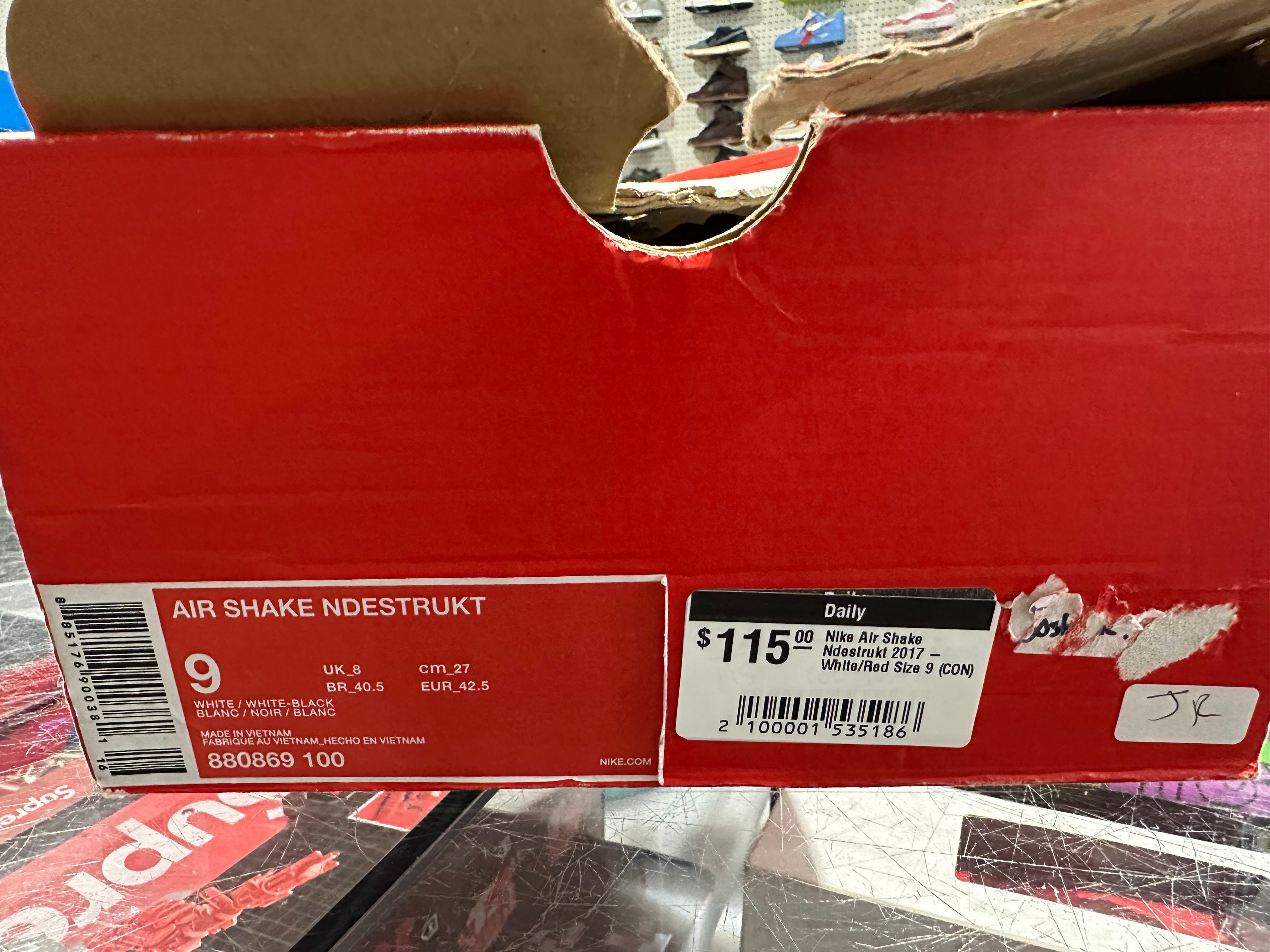 Nike Air Shake Ndestrukt 2017 - White/Red Size 9
