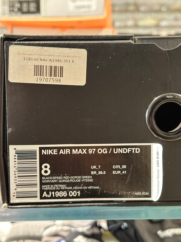Nike Air Max 97 OG / UNDFTD - Black Size 8