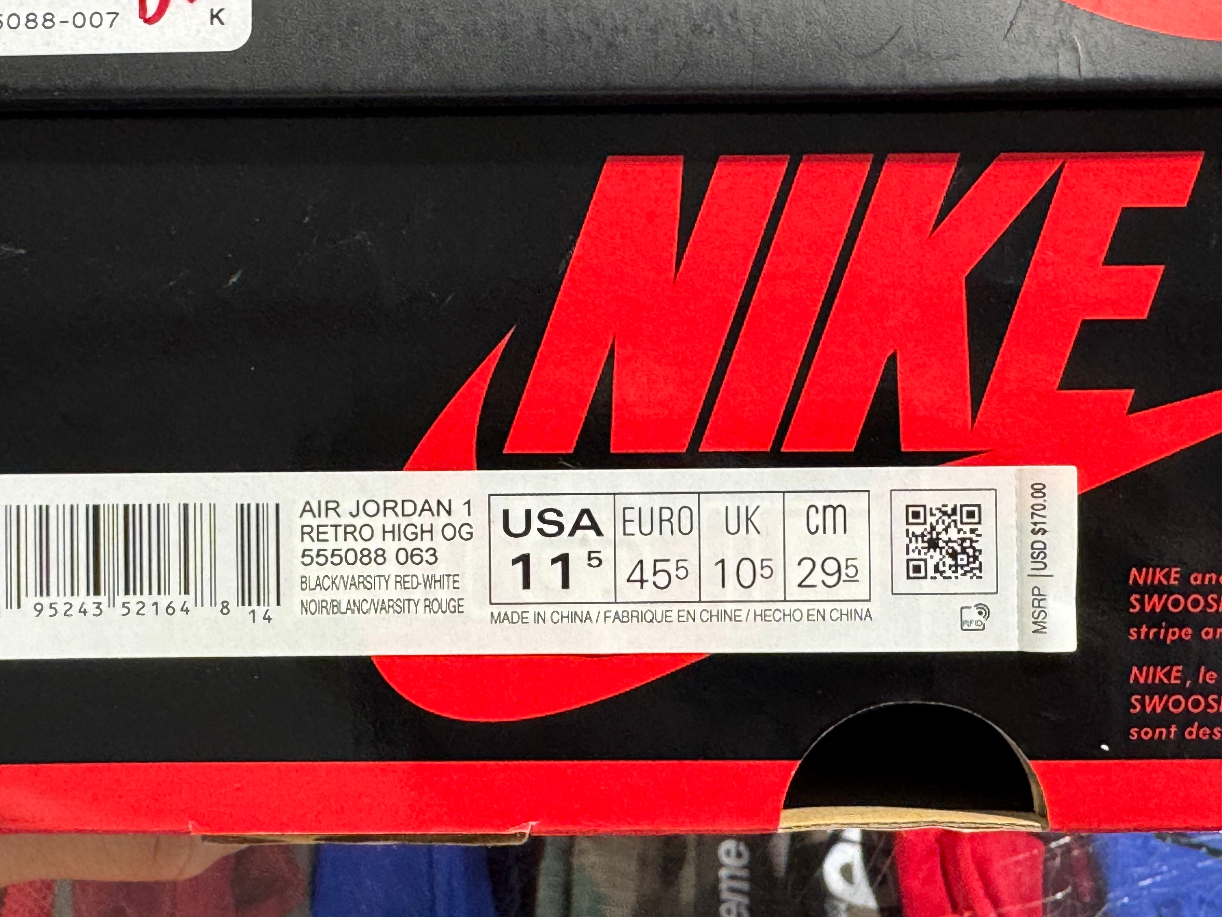 Air Jordan 1 Retro High OG - Patent Bred Size 11.5