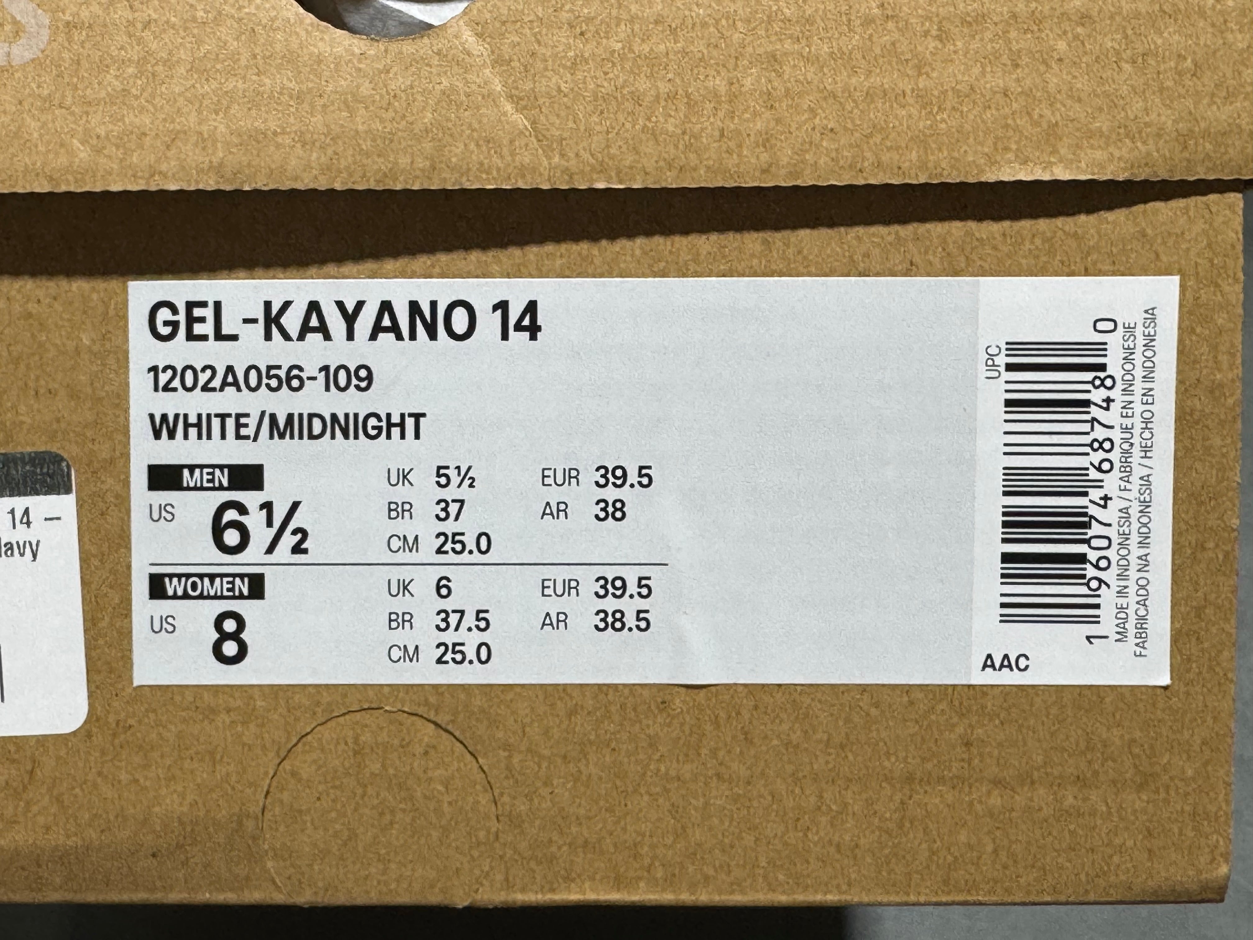 Asics Kayano Gel 14 - White/Midnight Navy