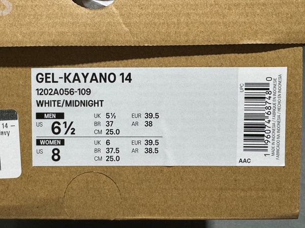 Asics Kayano Gel 14 - White/Midnight Navy