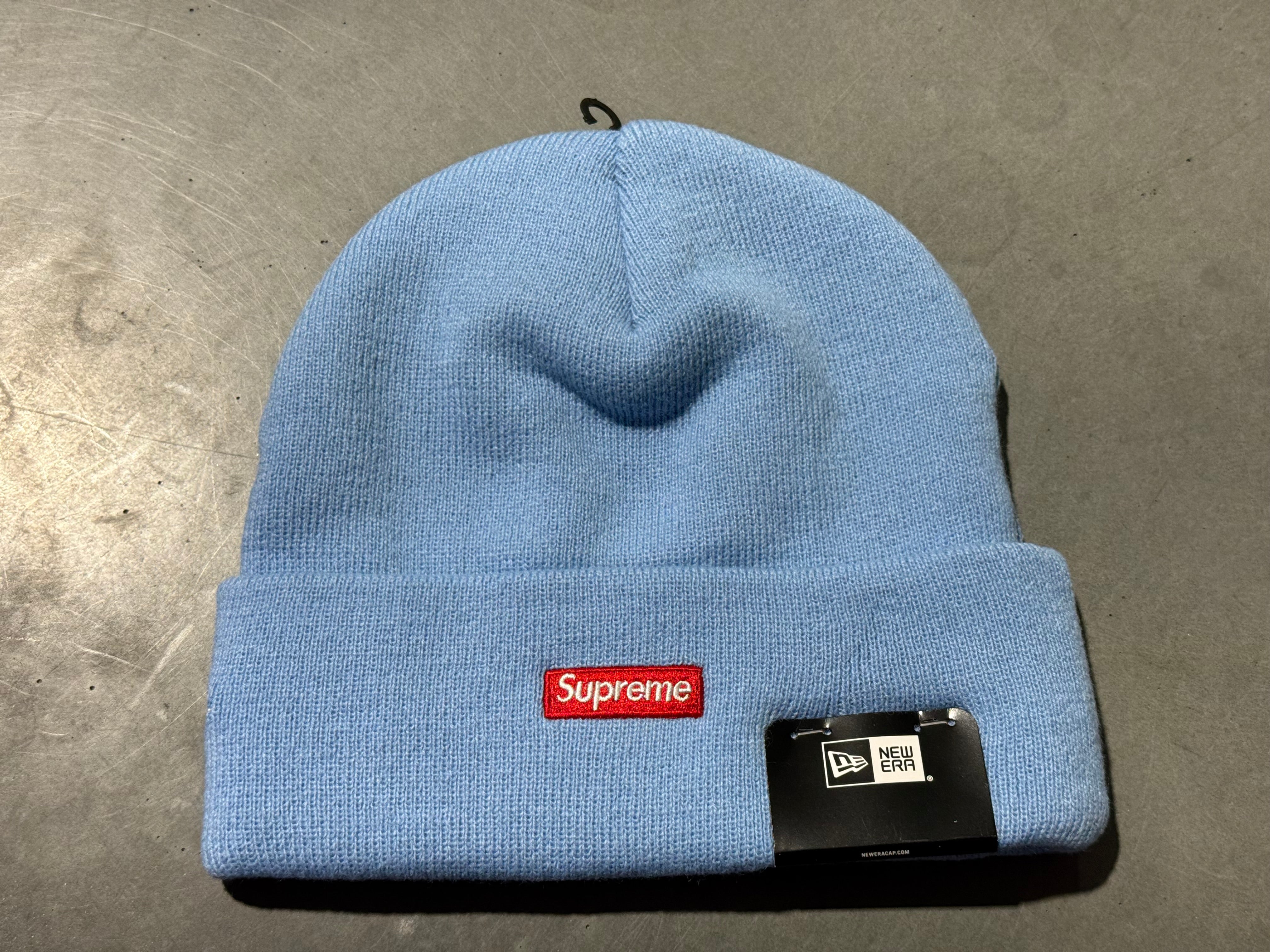 NEW Supreme x New Era Old English Beanie - Light Blue