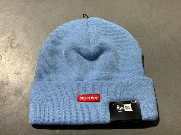 NEW Supreme x New Era Old English Beanie - Light Blue