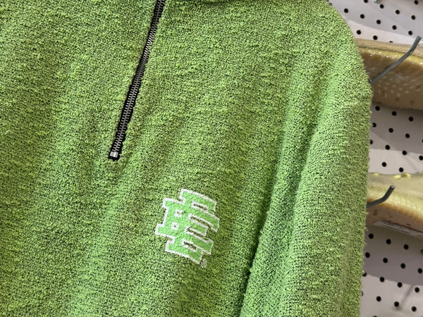 USED Eric Emanuel Terry Half Zip Top - Green Size XL