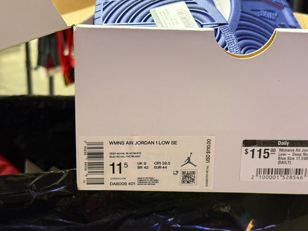 Womens Air Jordan 1 Low - Deep Royal Blue Size 11.5W/10M