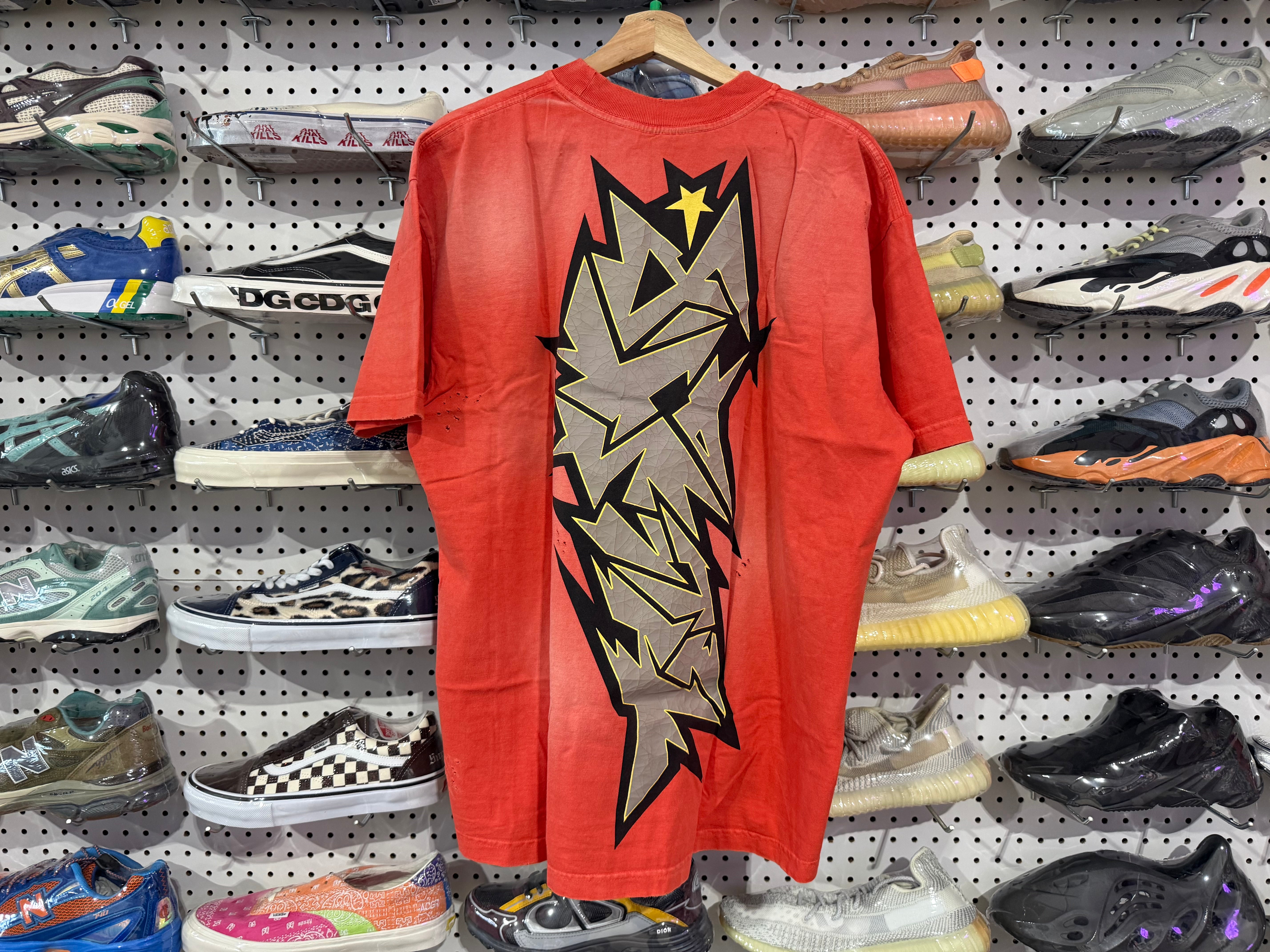 NEW Hellstar Crack Print Tee - Red Size XL