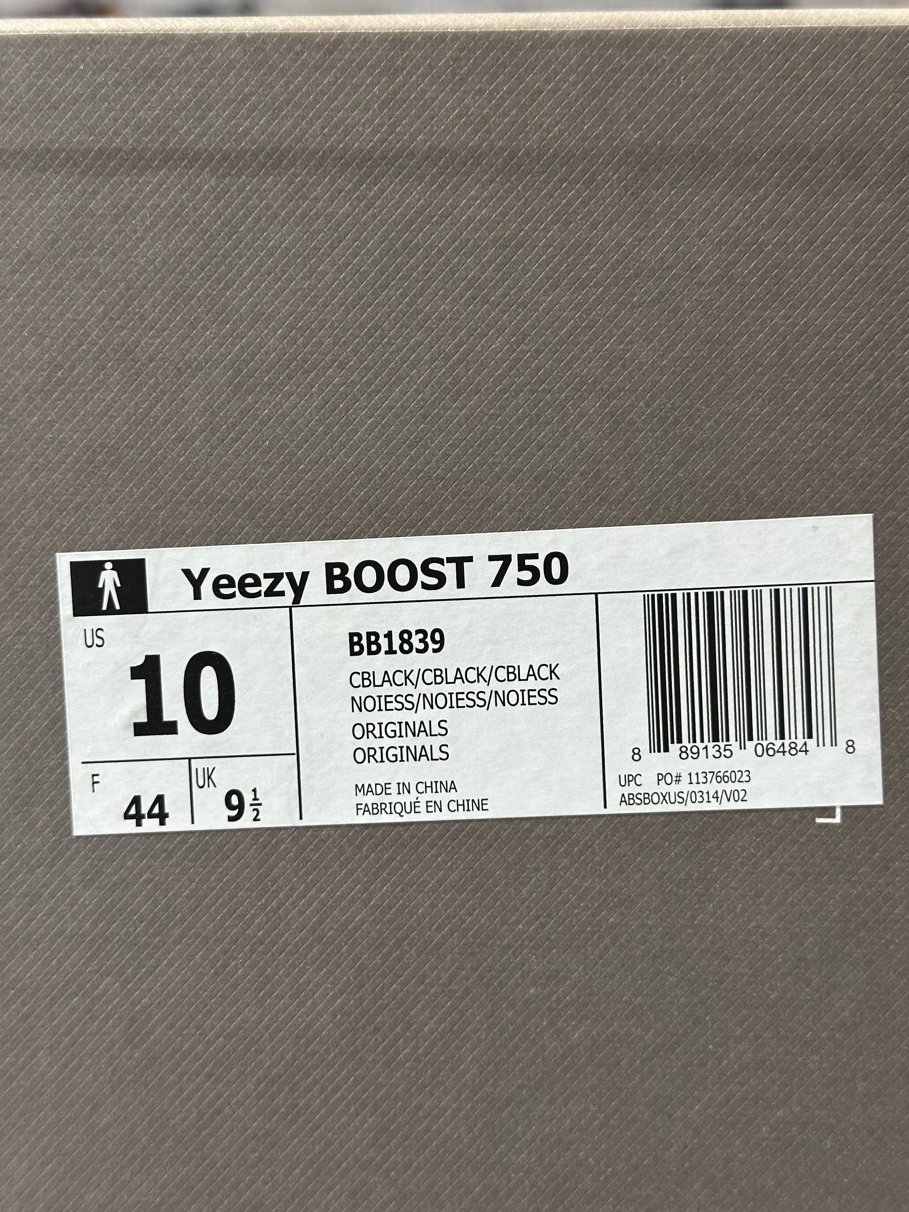 Adidas Yeezy Boost 750 - Triple Black Size 10