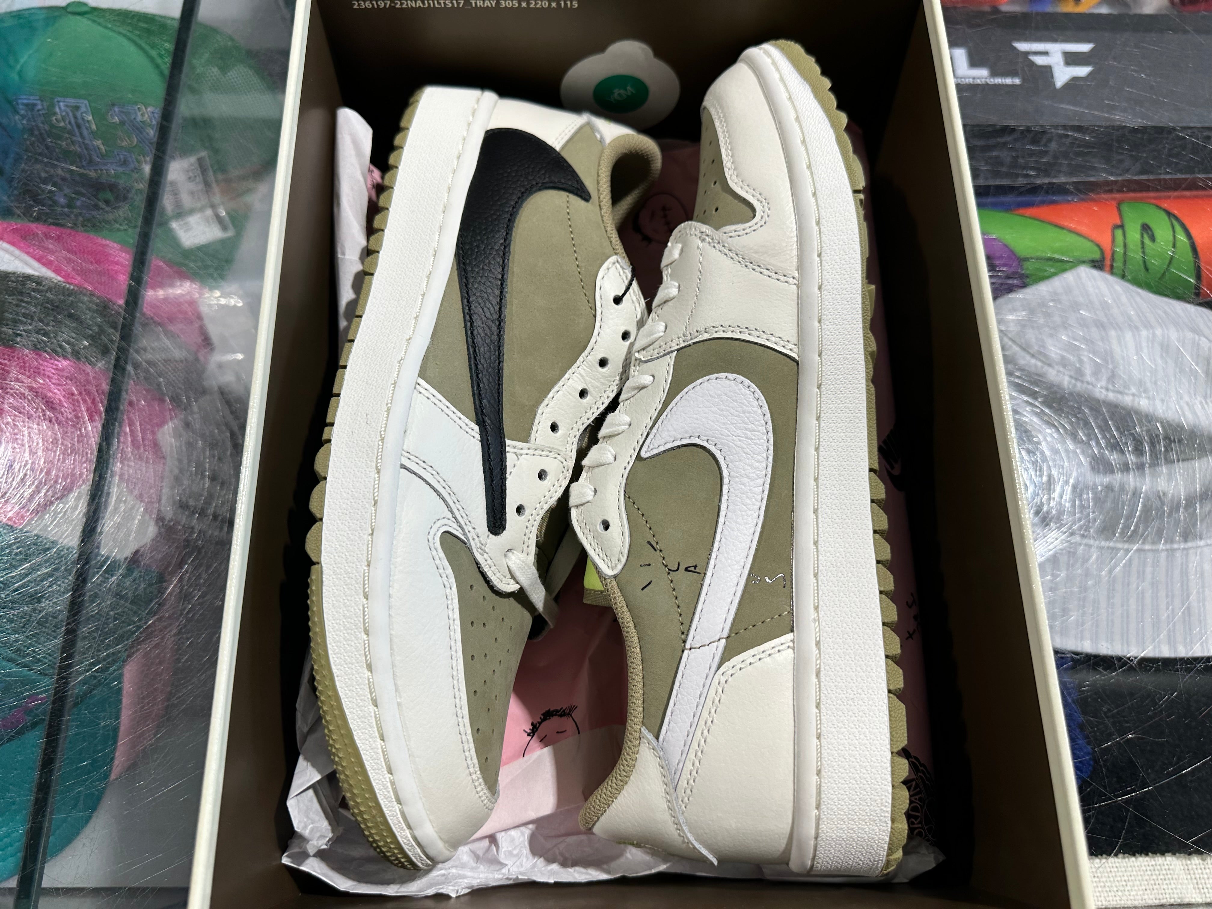 Air Jordan 1 Low G NRG - Travis Scott/Neutral Olive Size 9.5