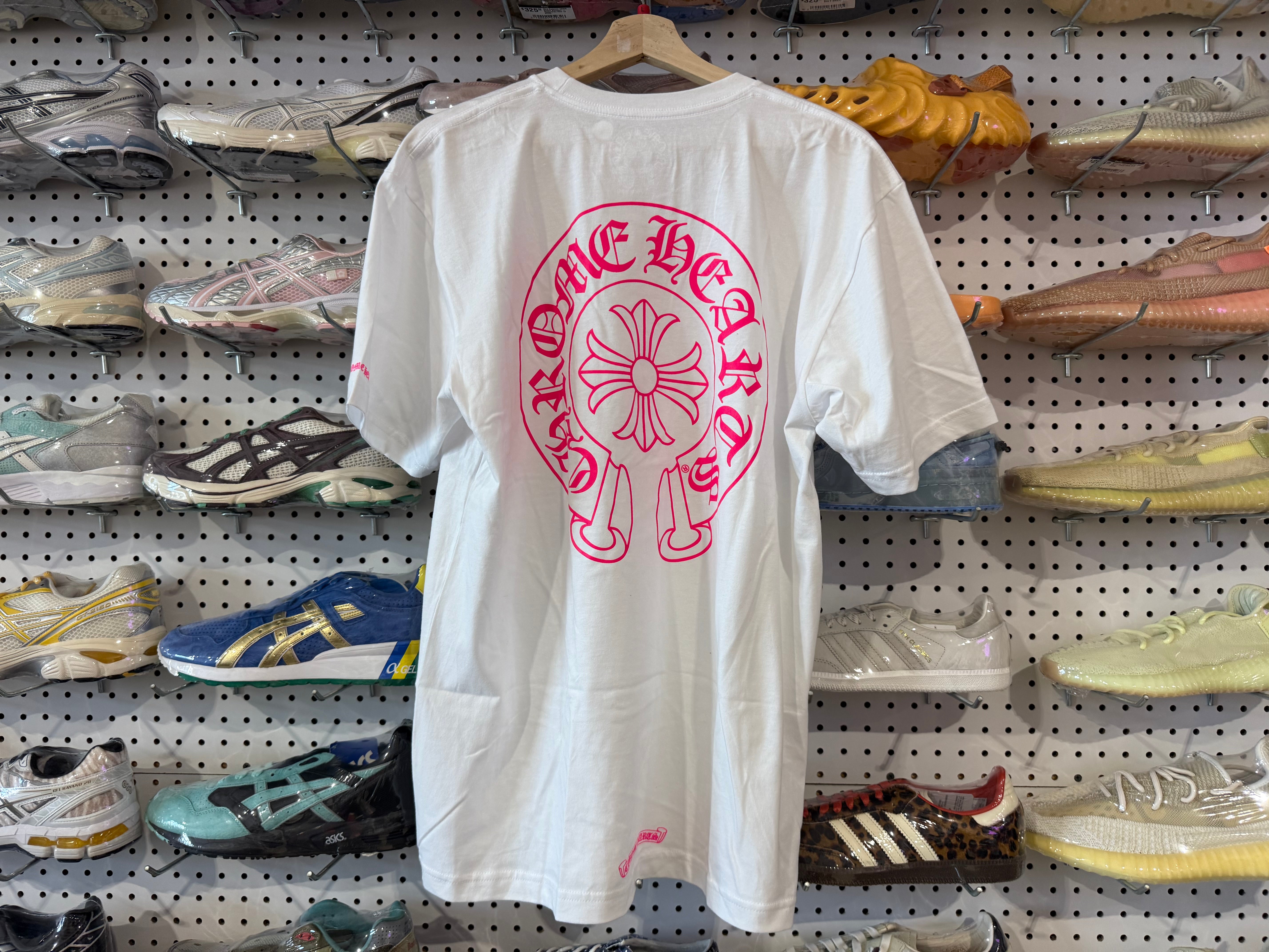 NEW Chrome Hearts Horseshoe Tee - White/Pink Size Large