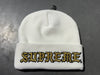 NEW Supreme x New Era Old English Beanie - White