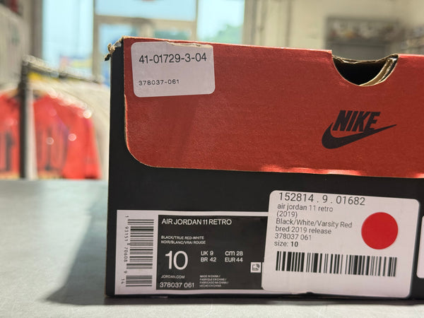 Air Jordan 11 Retro - Bred/Playoff 2019 Size 10