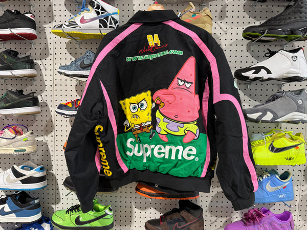 NEW Supreme x Spongebob x Jeff Hamilton Racing Jacket - Black Size Large