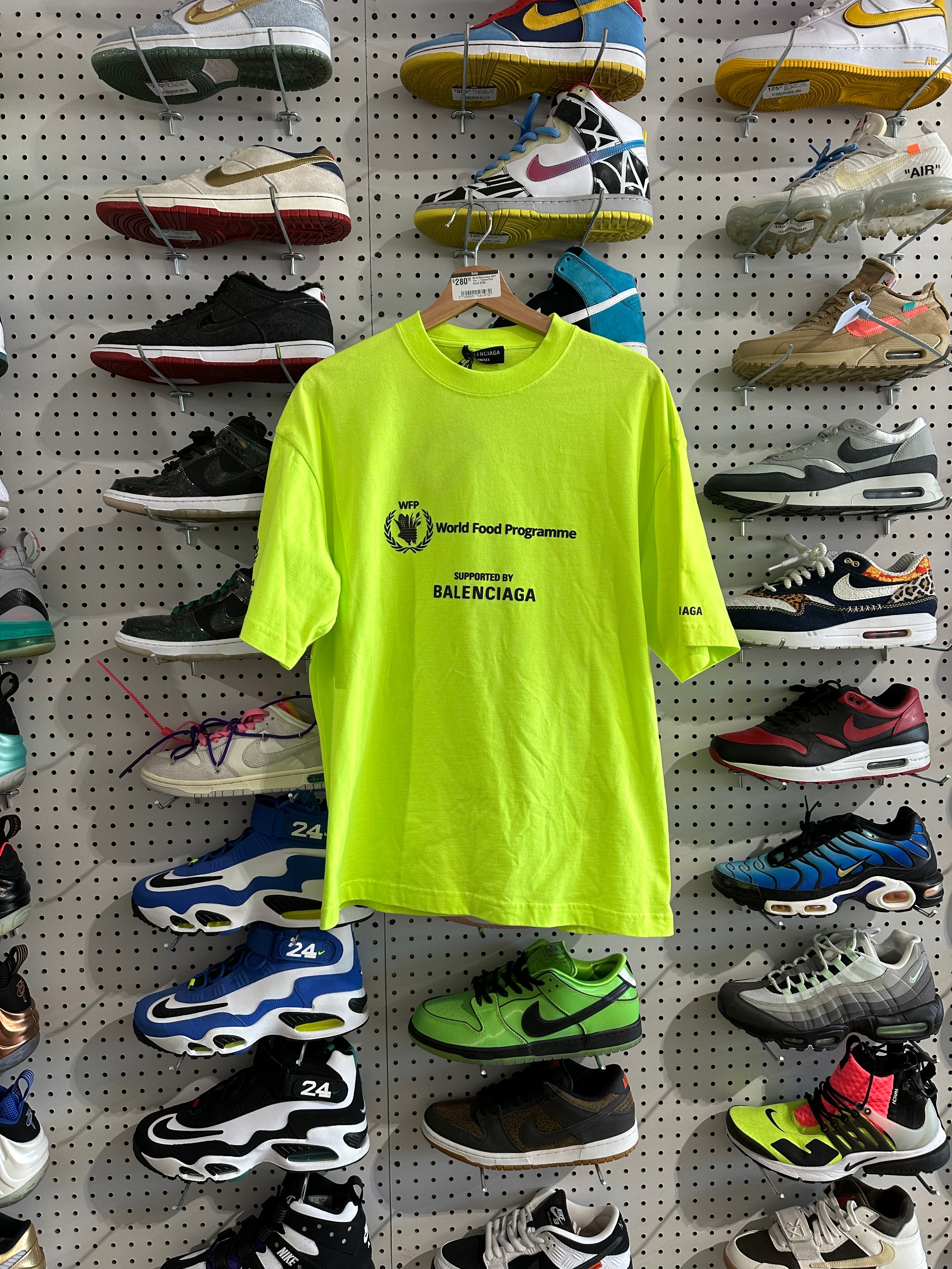 NEW Balenciaga WFP Tee - Yellow Size Small