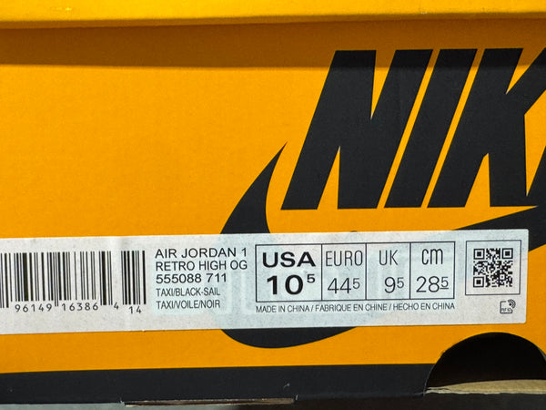 Air Jordan 1 Retro High OG - Yellow Taxi Size 10.5
