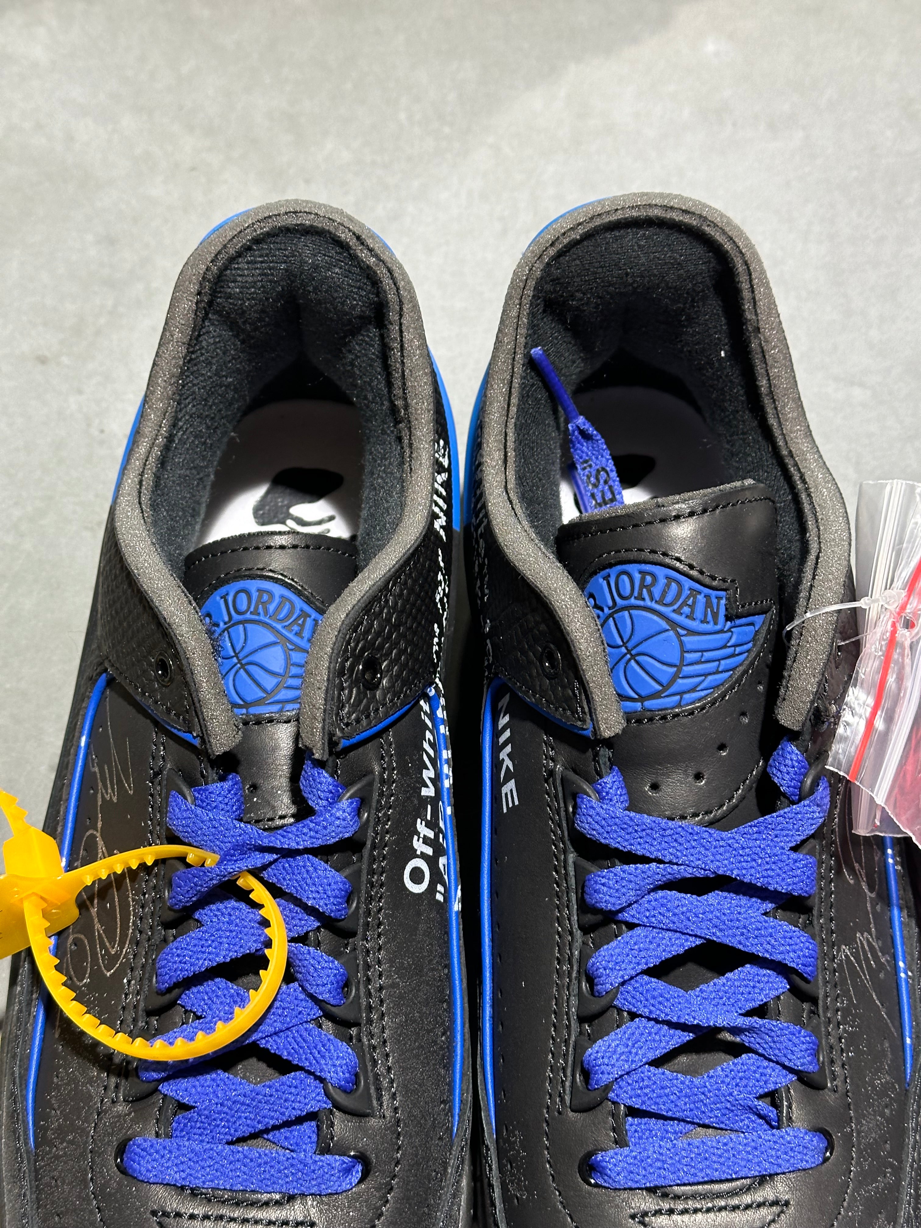 Air Jordan 2 Retro Low SP - Off-White Black Blue Size 9.5