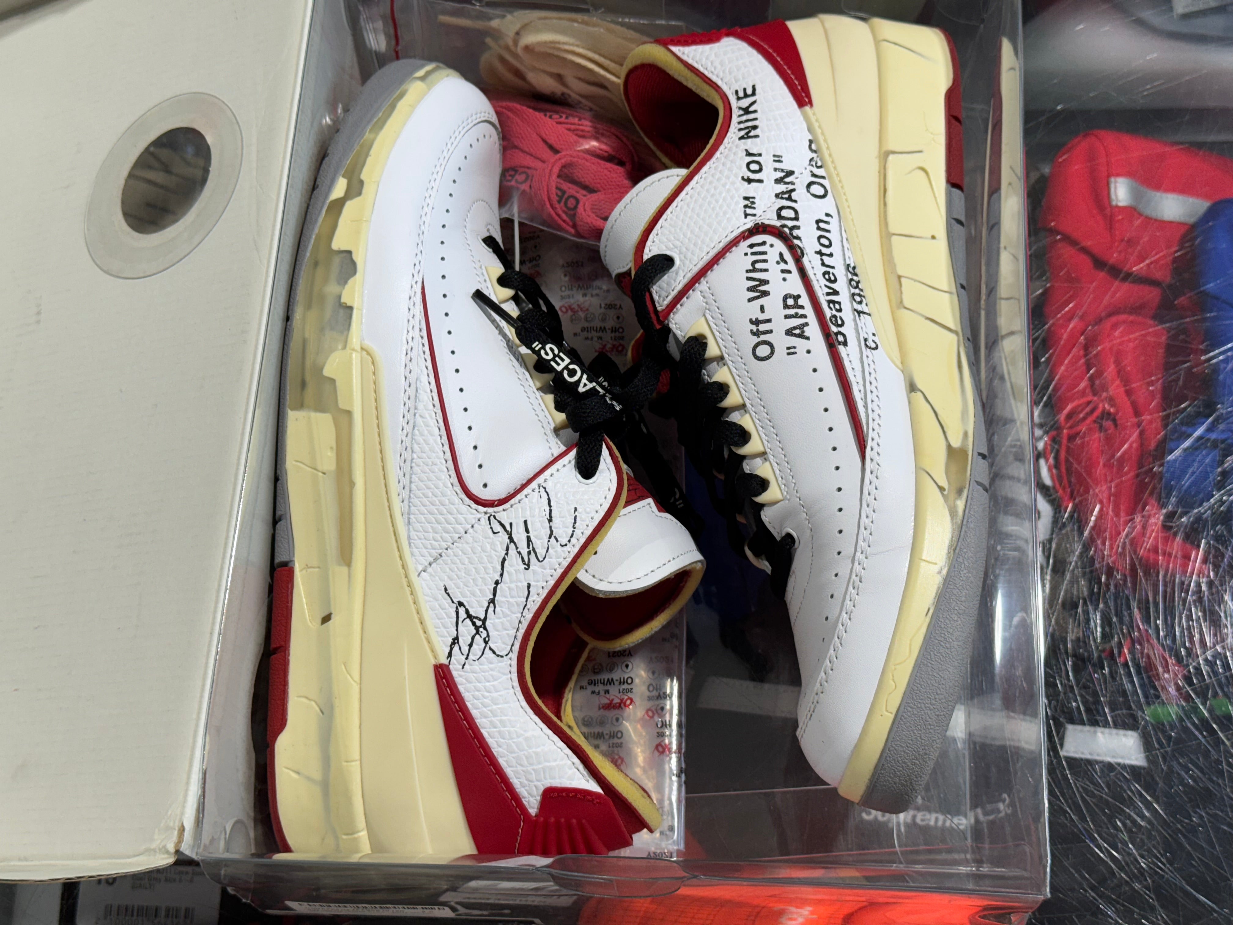 Air Jordan 2 Retro Low SP - Off-White White Red Size 9.5