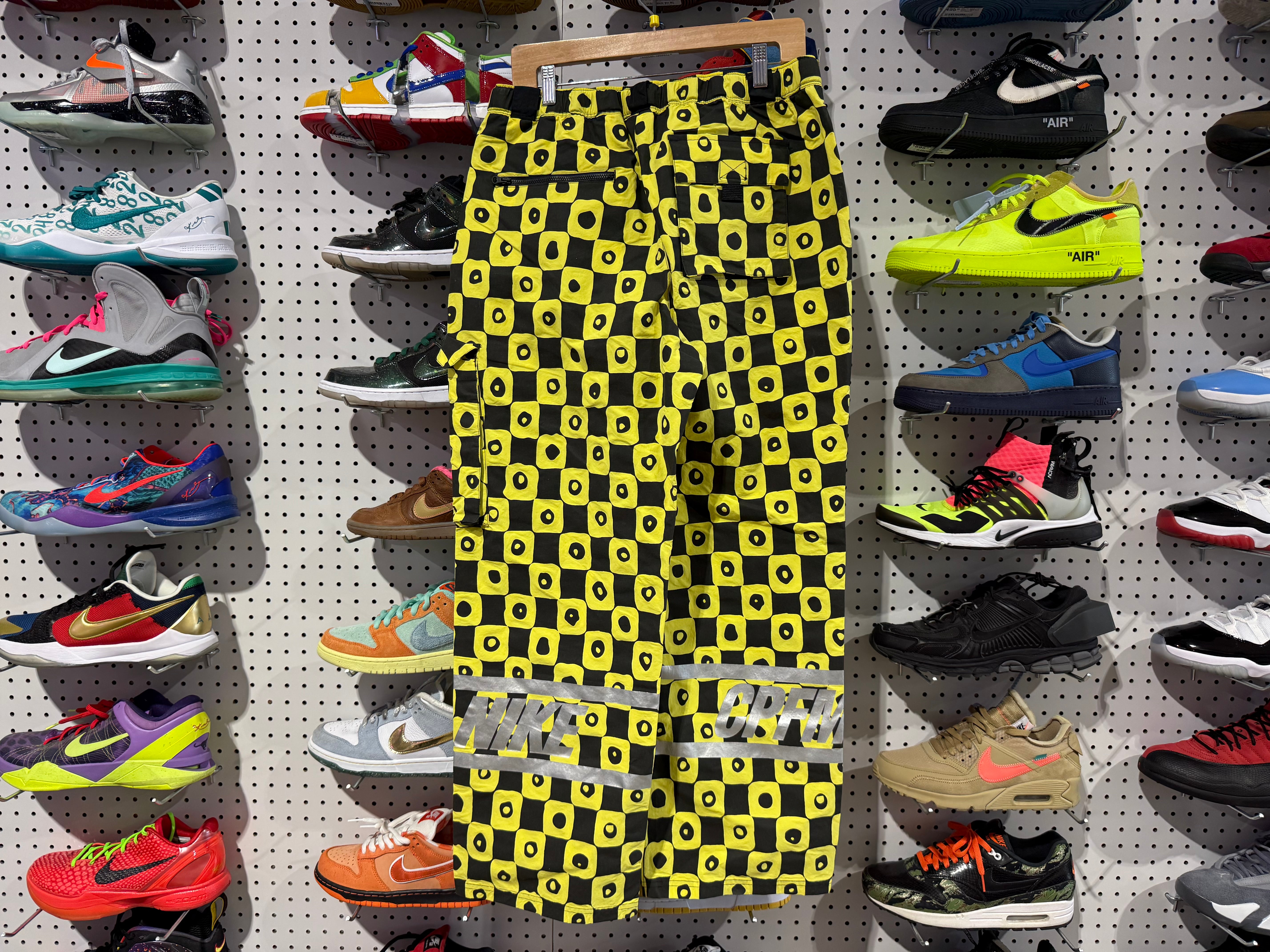 USED Nike x CPFM Waffle Pants - Black/Yellow Size Medium