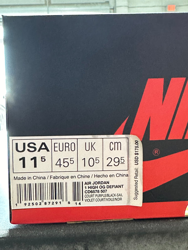 Air Jordan 1 Retro High OG - Defiant SB LA to Chicago Size 11.5