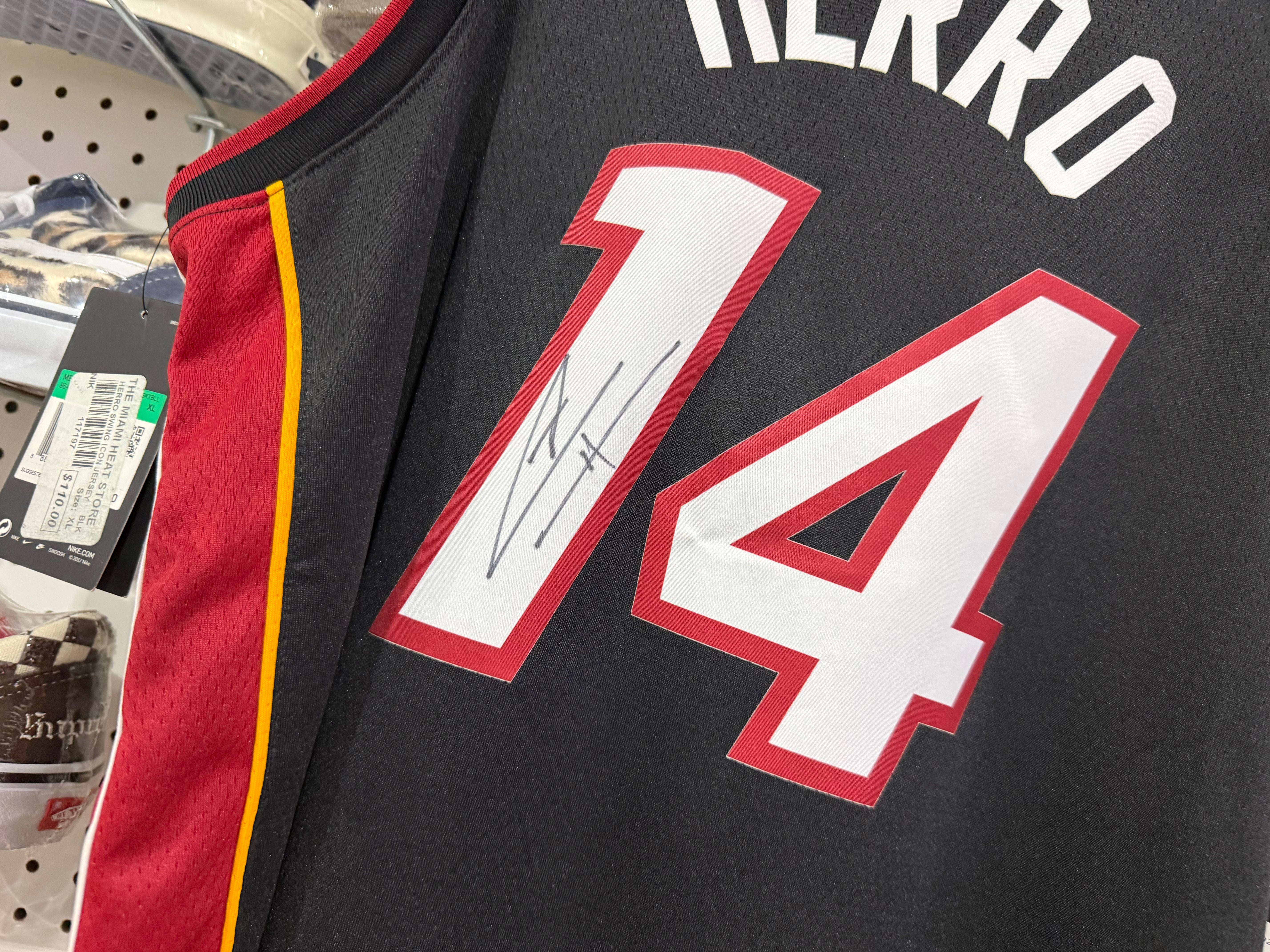 Nike Miami Heat Herro #14 Autographed Jersey - Black Size XL