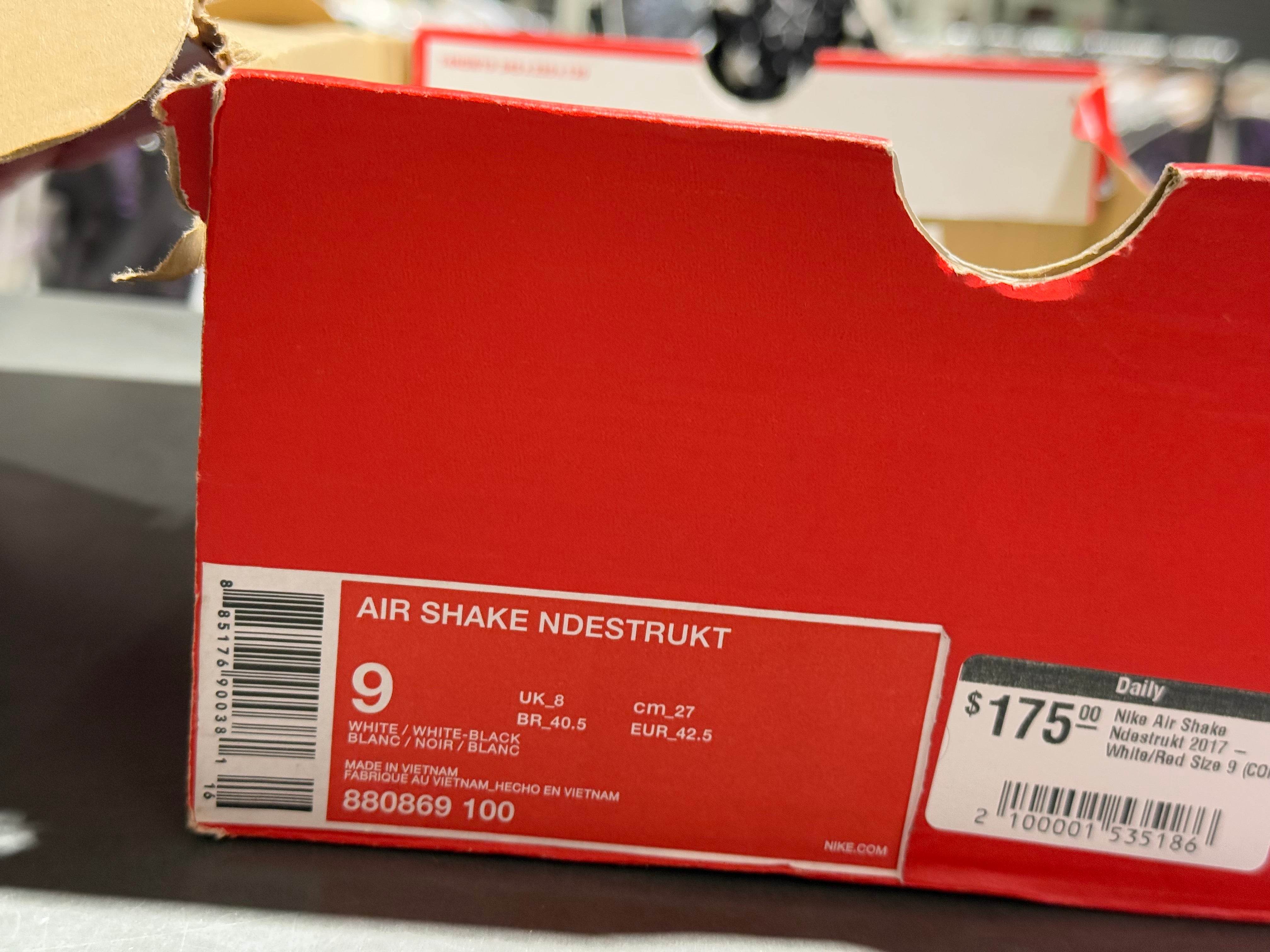 Nike Air Shake Ndestrukt 2017 - White/Red Size 9