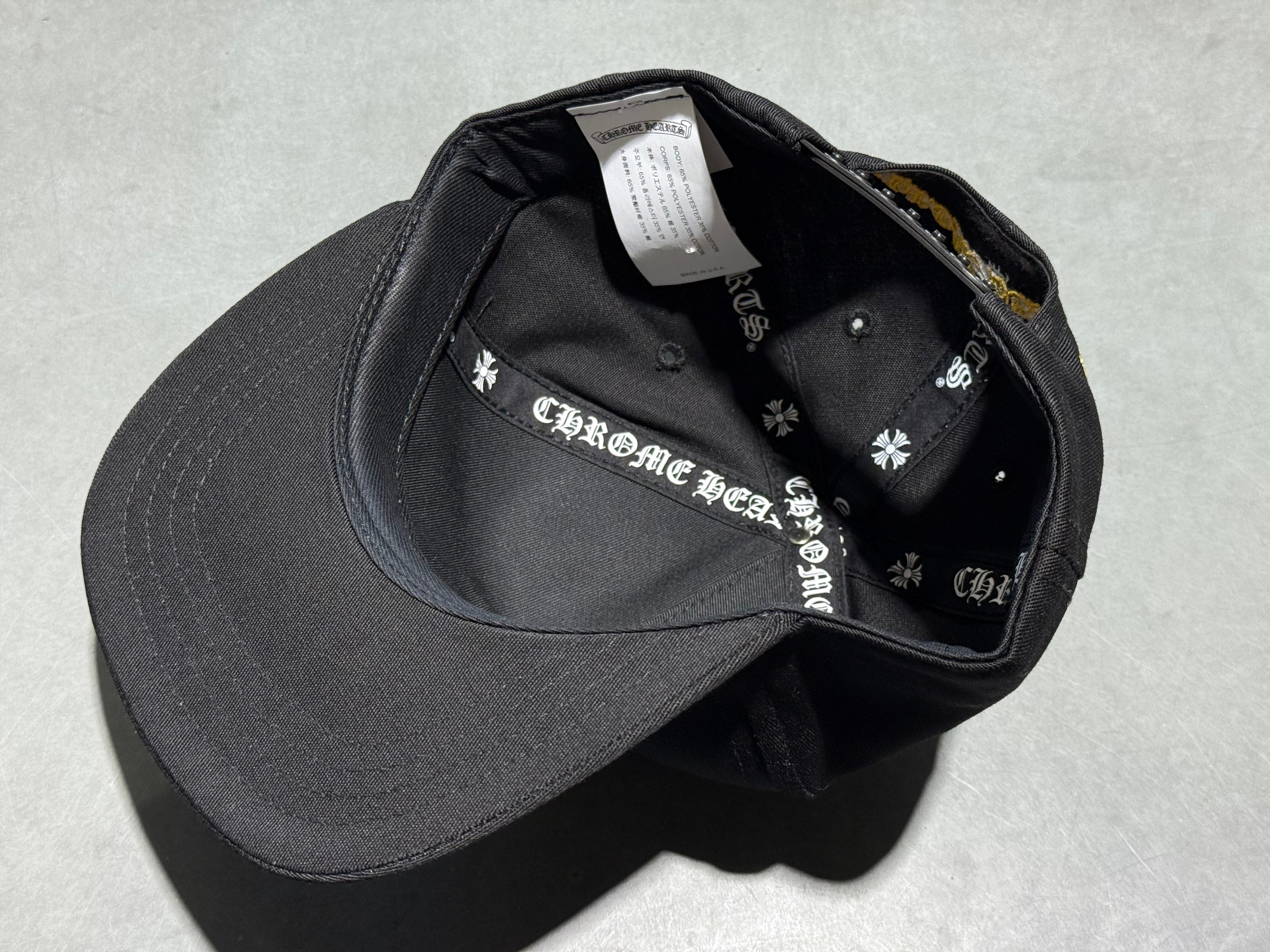 NEW Chrome Hearts 5 Panel Snapback - Black/Yellow