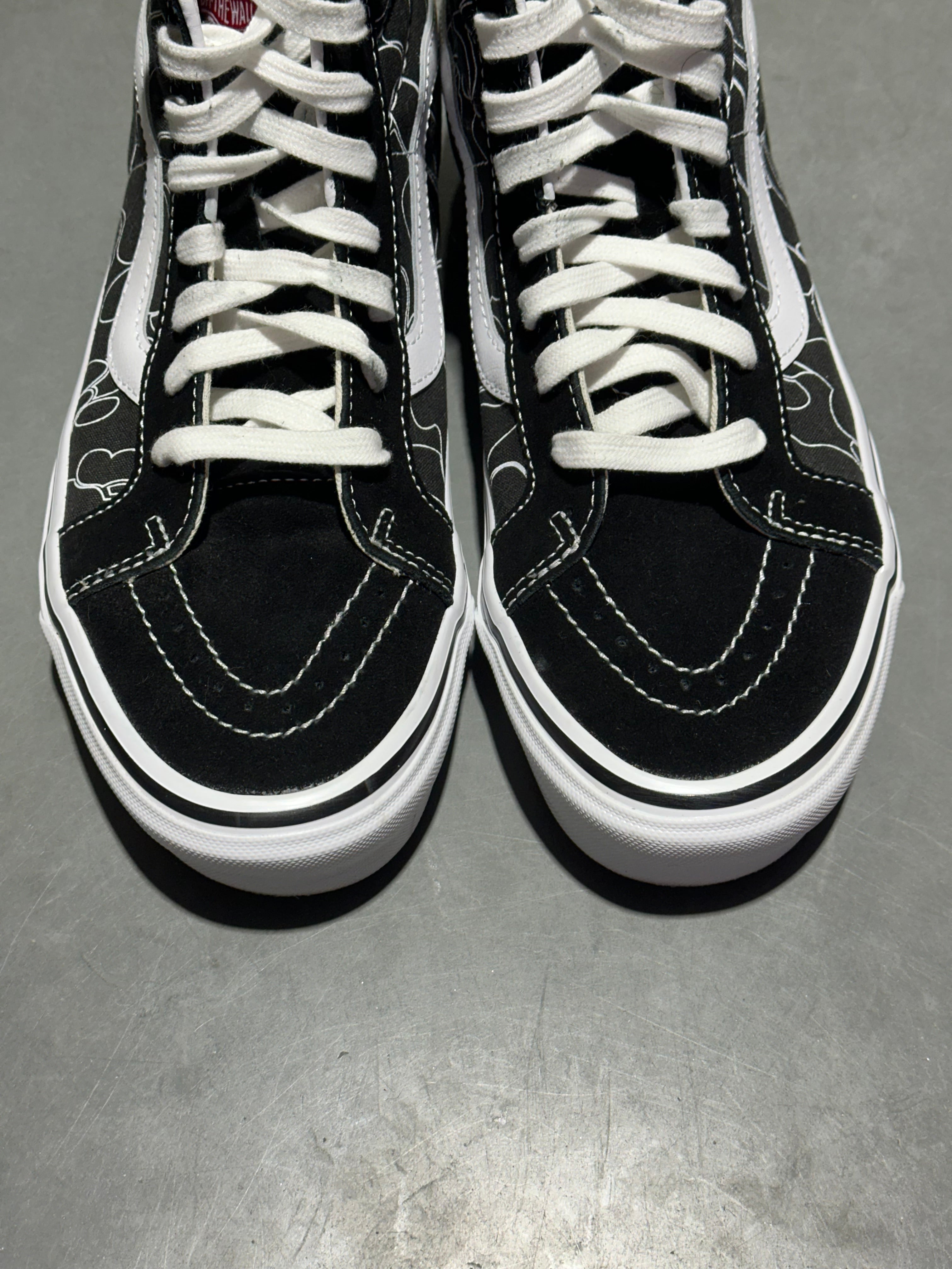 Vans x Bape sk8 Hi - Black/White Size 9