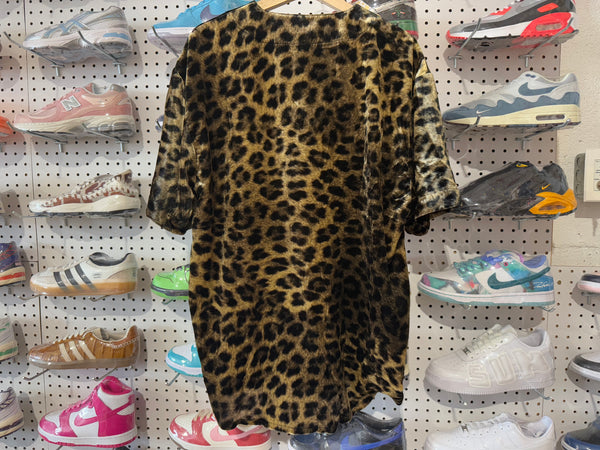NEW Supreme Velvet Baseball Jersey - Leopard