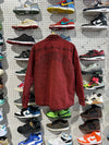 NEW Supreme Faux Shearling Lined Work Shirt - Red Denim Size Medium