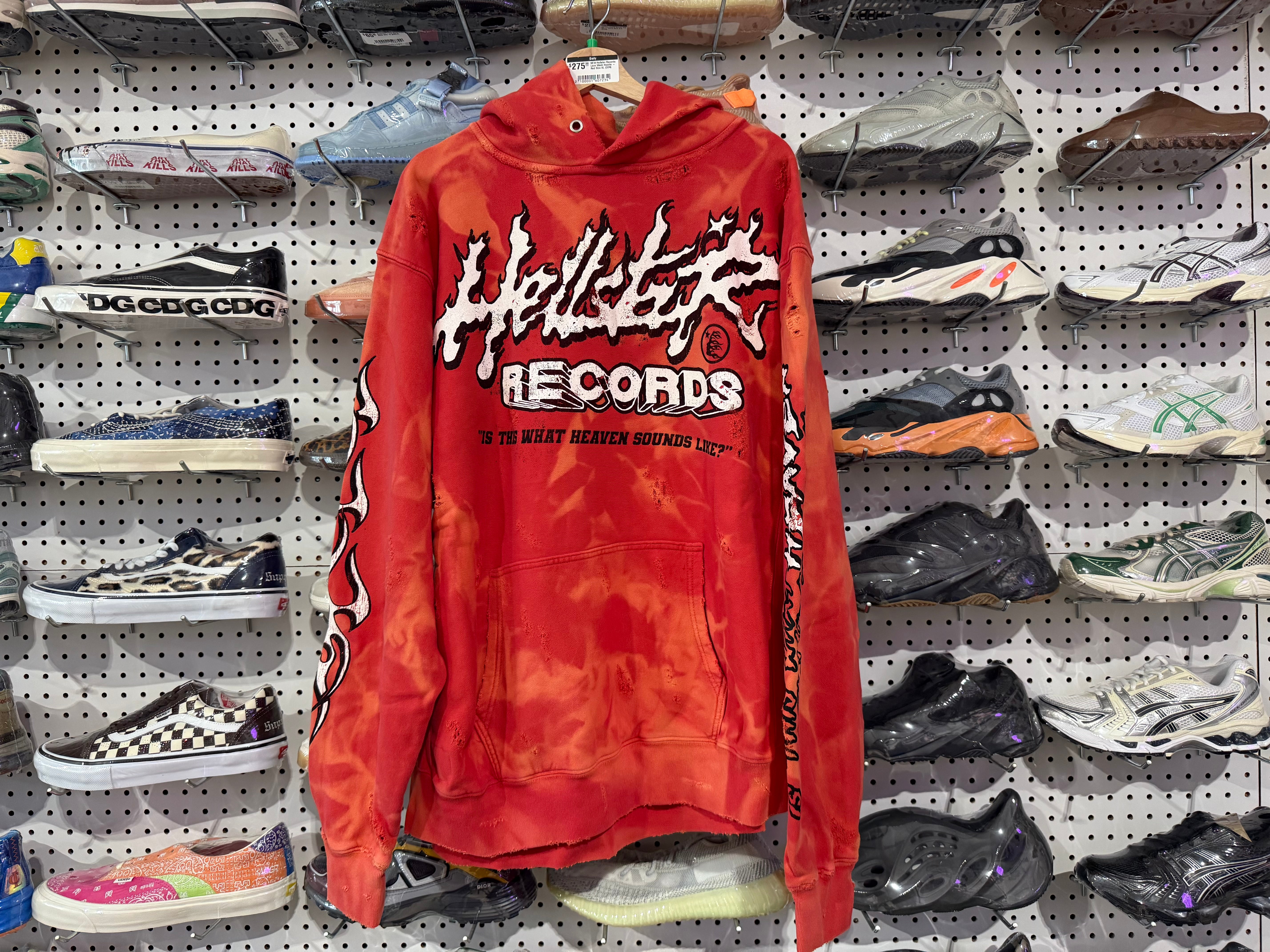 NEW Hellstar Records Lava Wash Hoodie - Red Size XL
