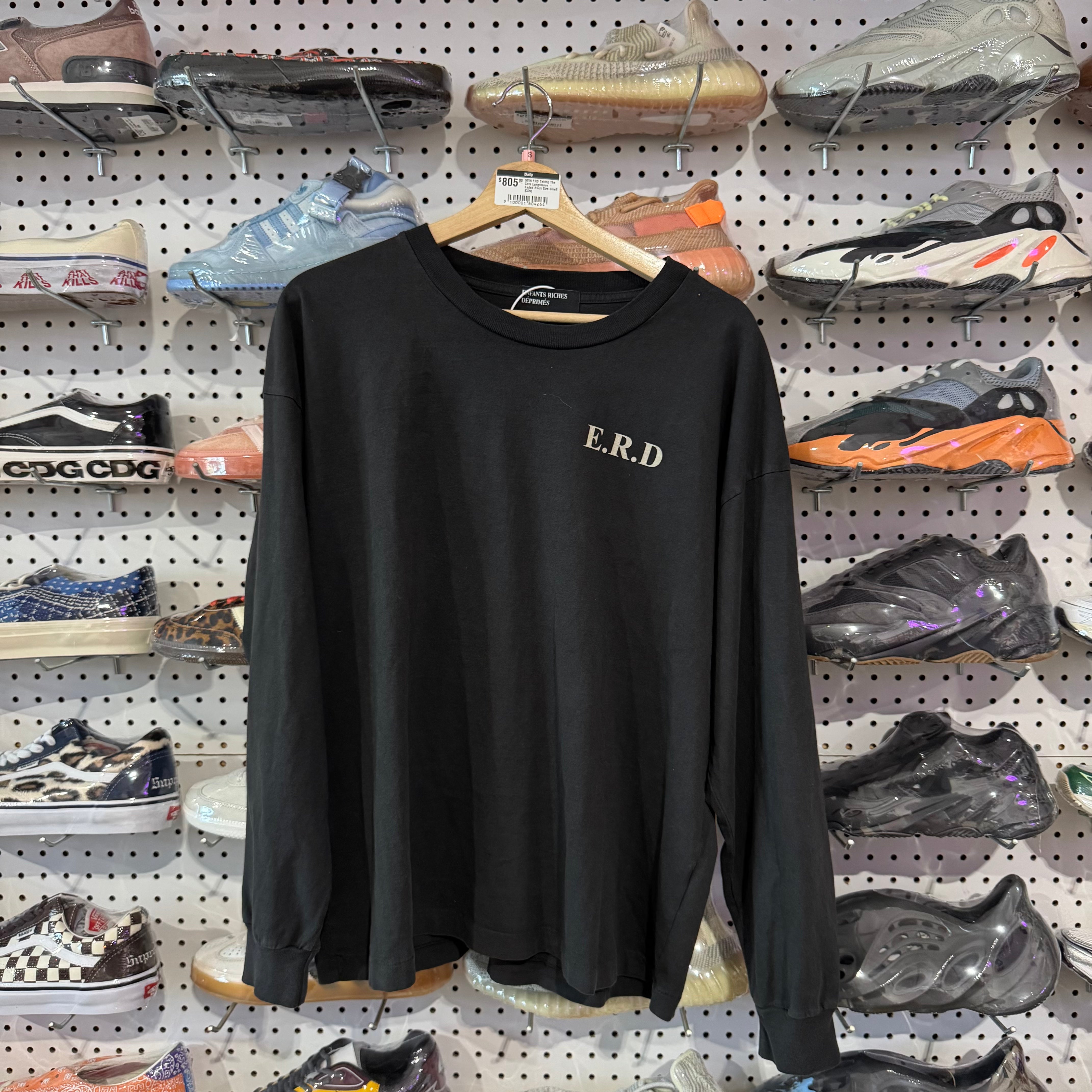 NEW ERD Taking The Cure Longsleeve - Faded Black Size Small