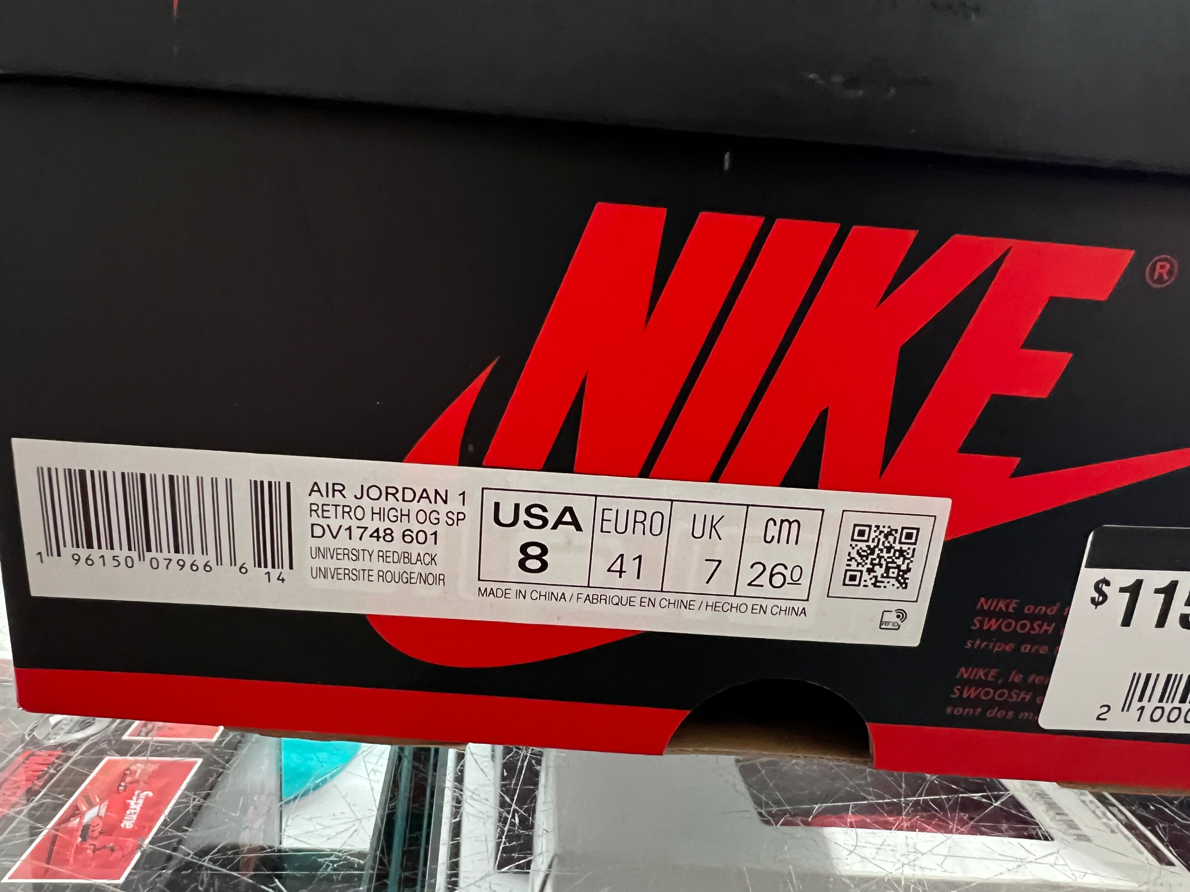 Air Jordan 1 High OG - Spider-Man Across the Spider-Verse Size 8