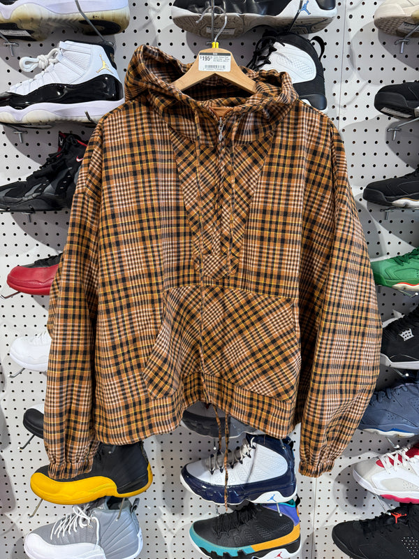 Hidden Season Plaid Windbreaker - Brown Size XL