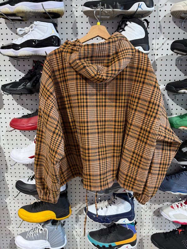 Hidden Season Plaid Windbreaker - Brown Size XL