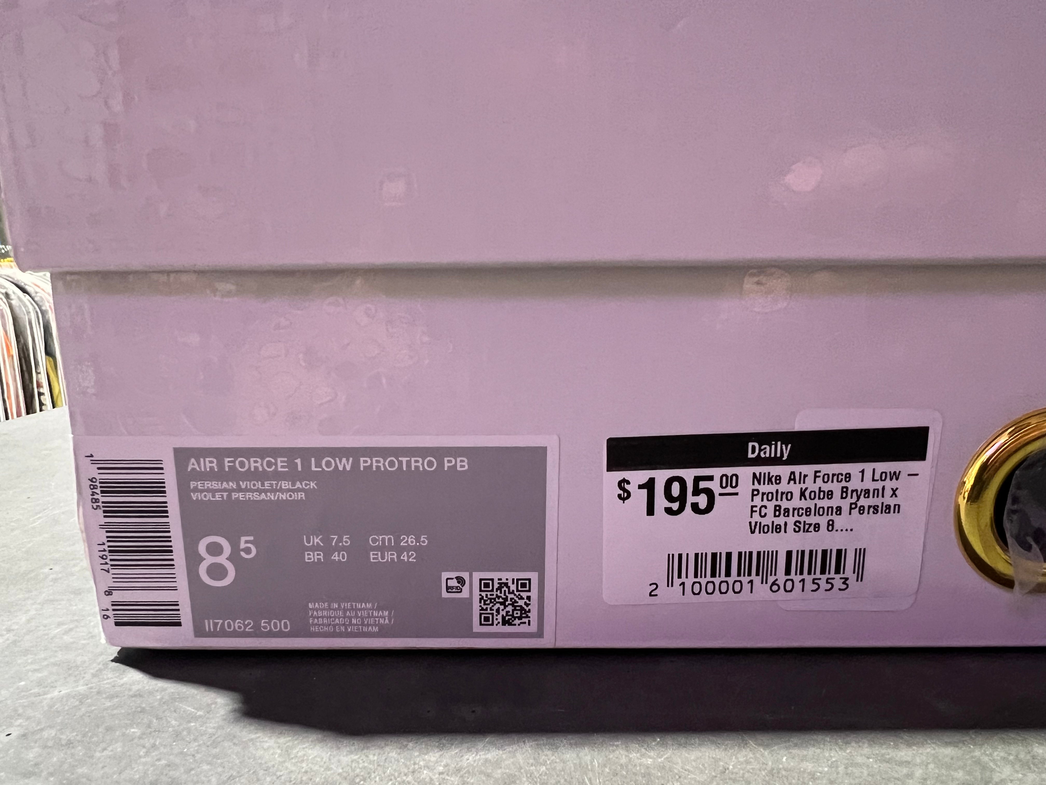 Nike Air Force 1 Low - Protro Kobe Bryant x FC Barcelona Persian Violet Size 8.5