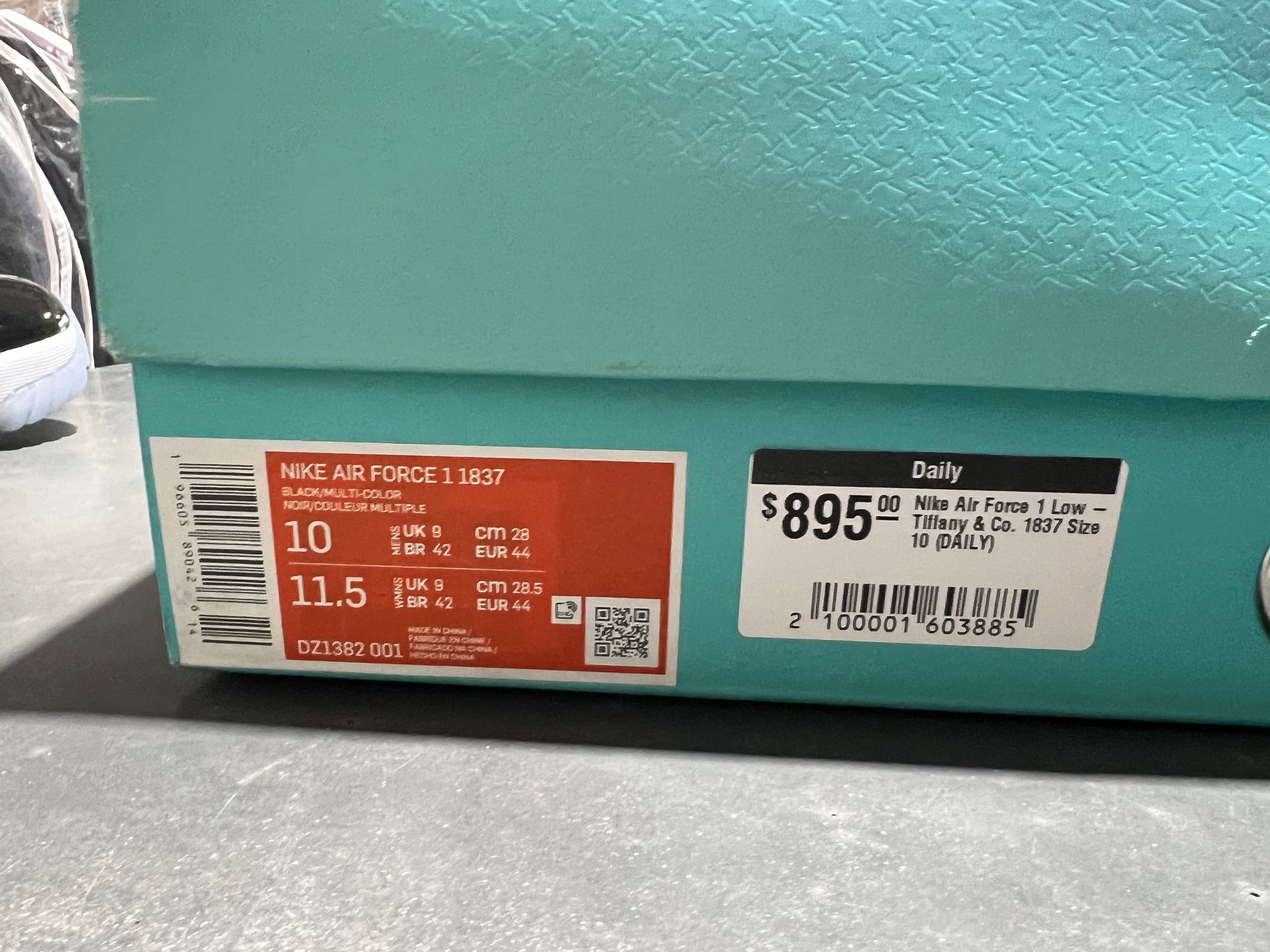 Nike Air Force 1 Low - Tiffany & Co. 1837 Size 10