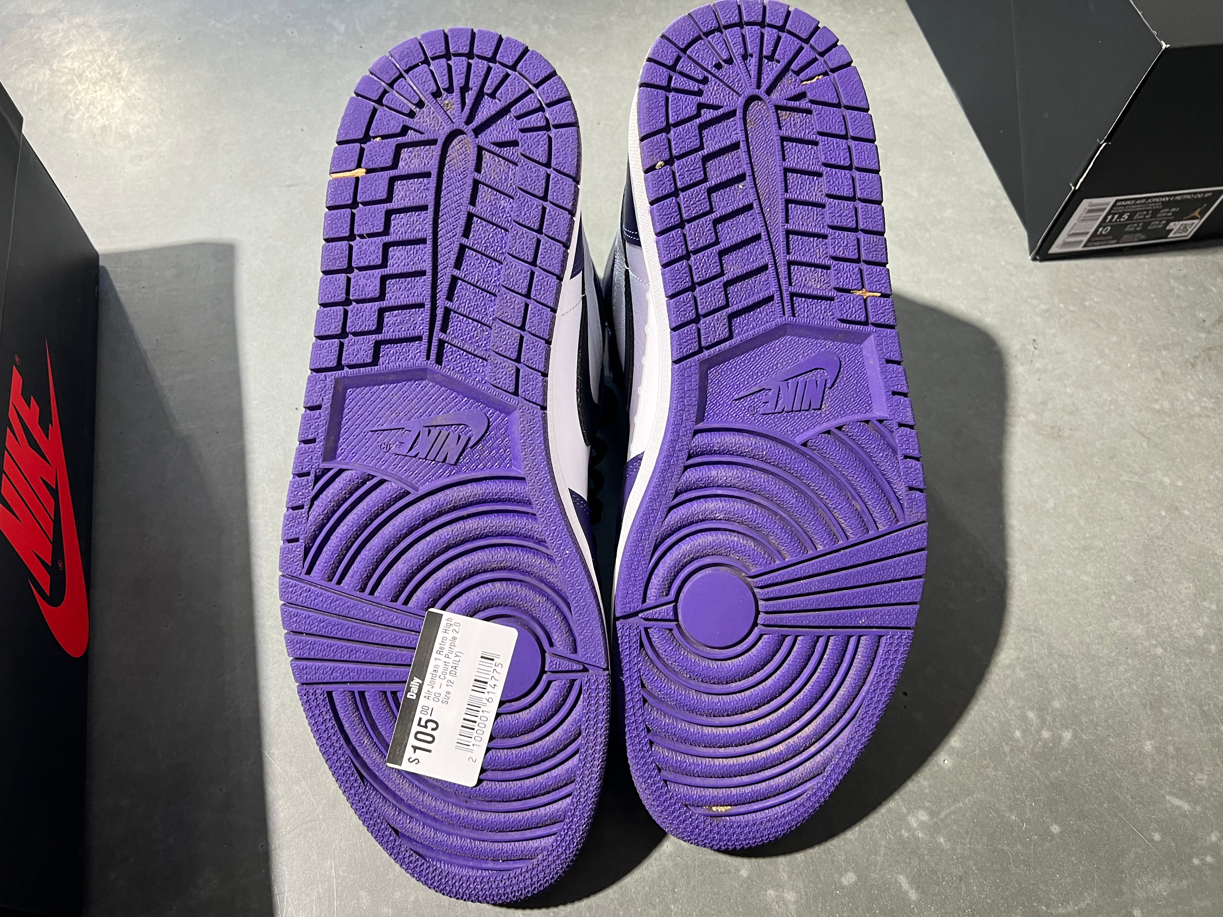 Air Jordan 1 Retro High OG - Court Purple 2.0 Size 12