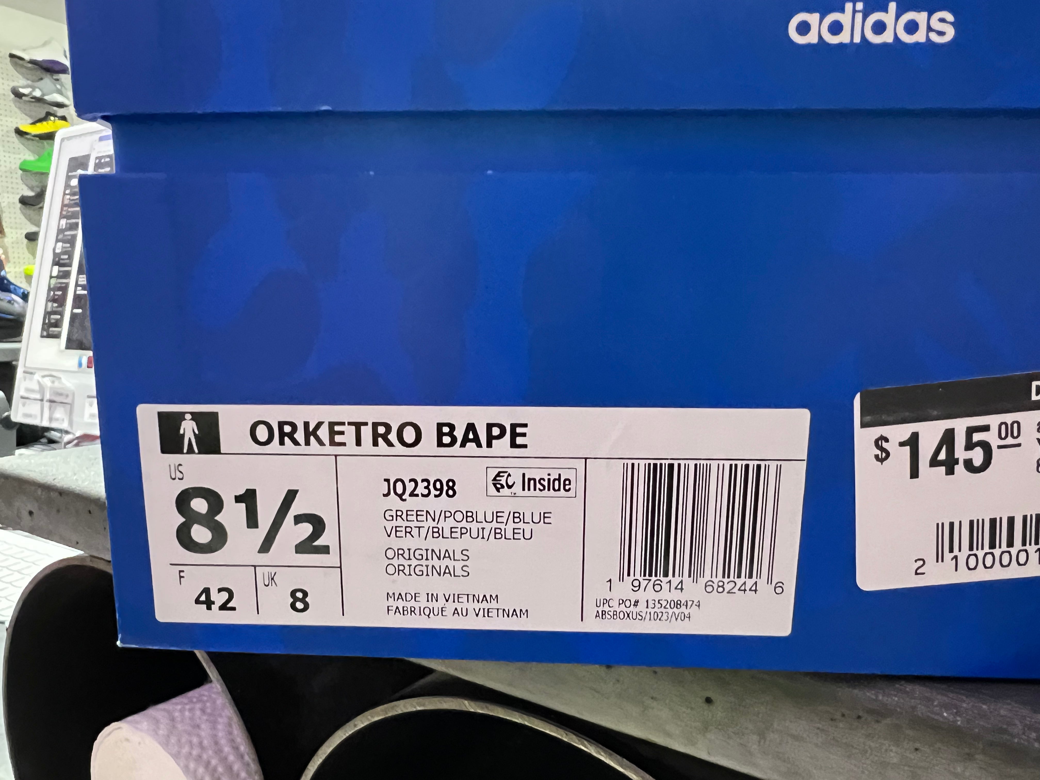adidas Orketro Bape - Yellow Blue Green Size 8.5