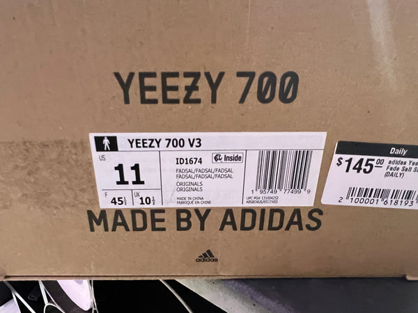 adidas Yeezy 700 V3 - Fade Salt Size 11