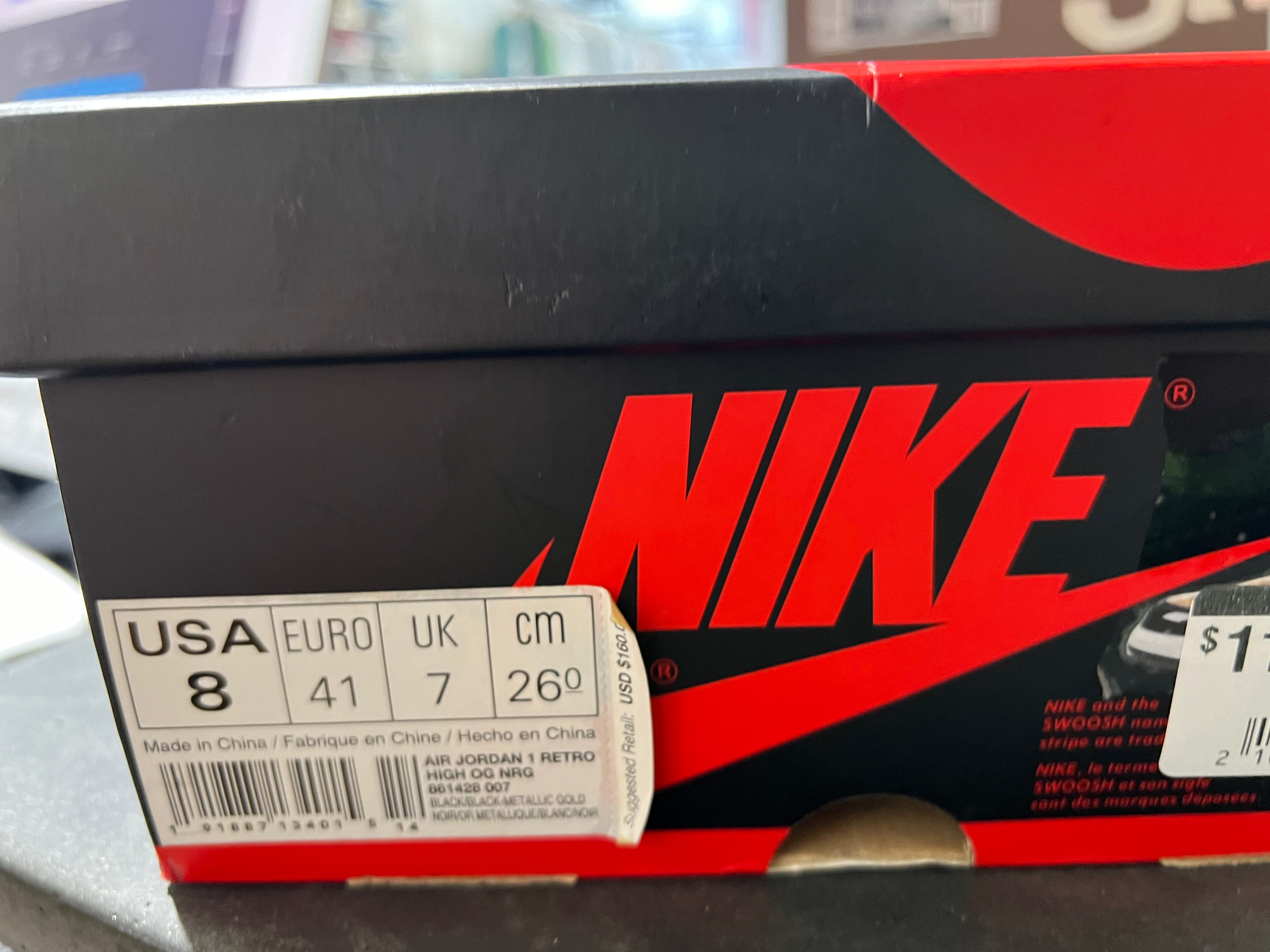 Air Jordan 1 Retro High NRG - Patent Gold Toe Size 8