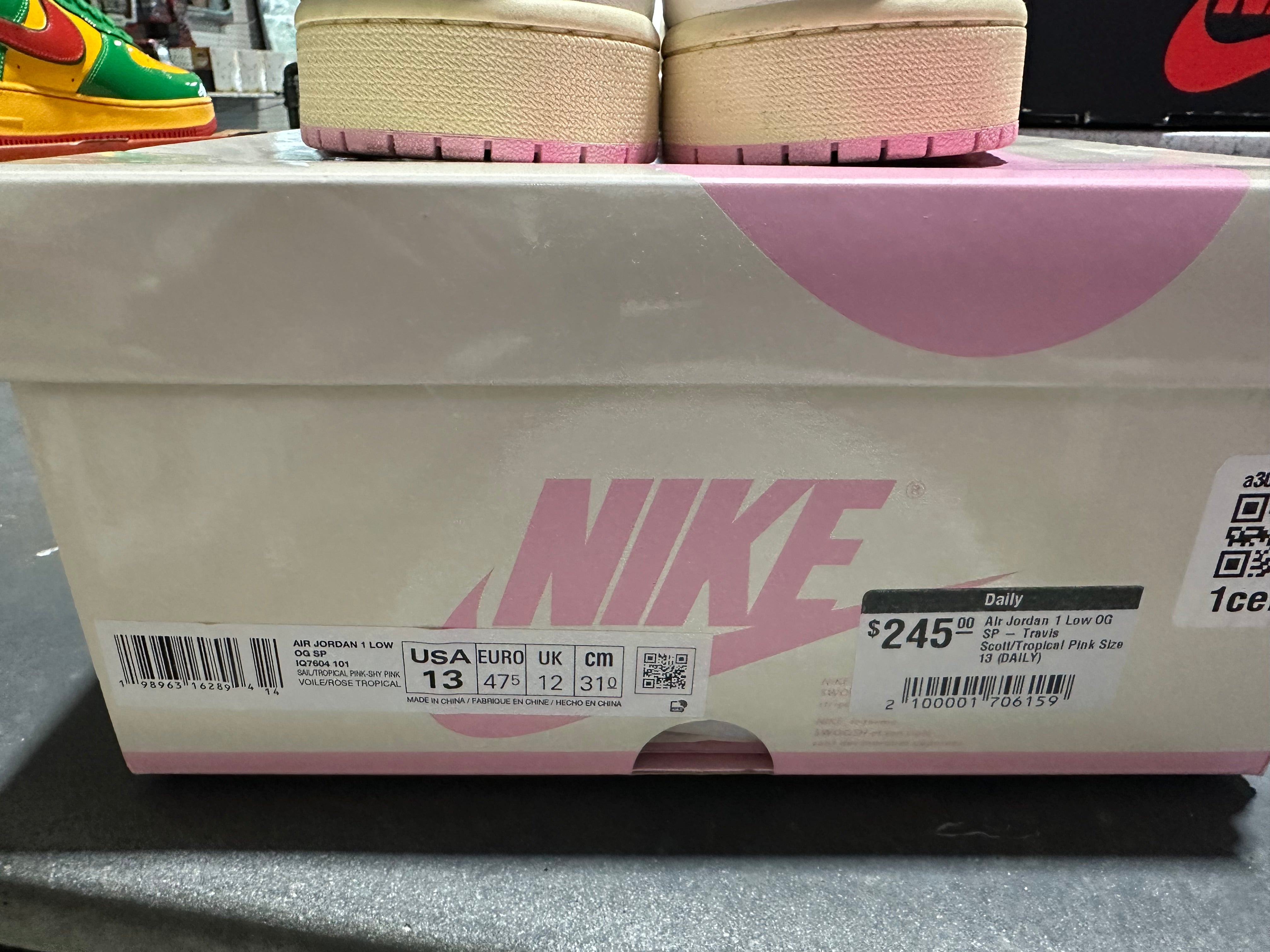 Air Jordan 1 Low OG SP - Travis Scott/Tropical Pink Size 13