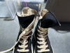 Rick Owens Women's Canvas Wedge Sneakers - Black Size 7W