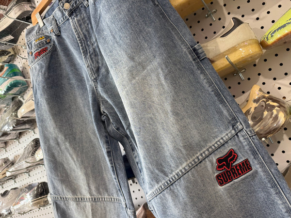 NEW Supreme FW25 Fox Racing Cordura Baggy Denim - Blue Size 32