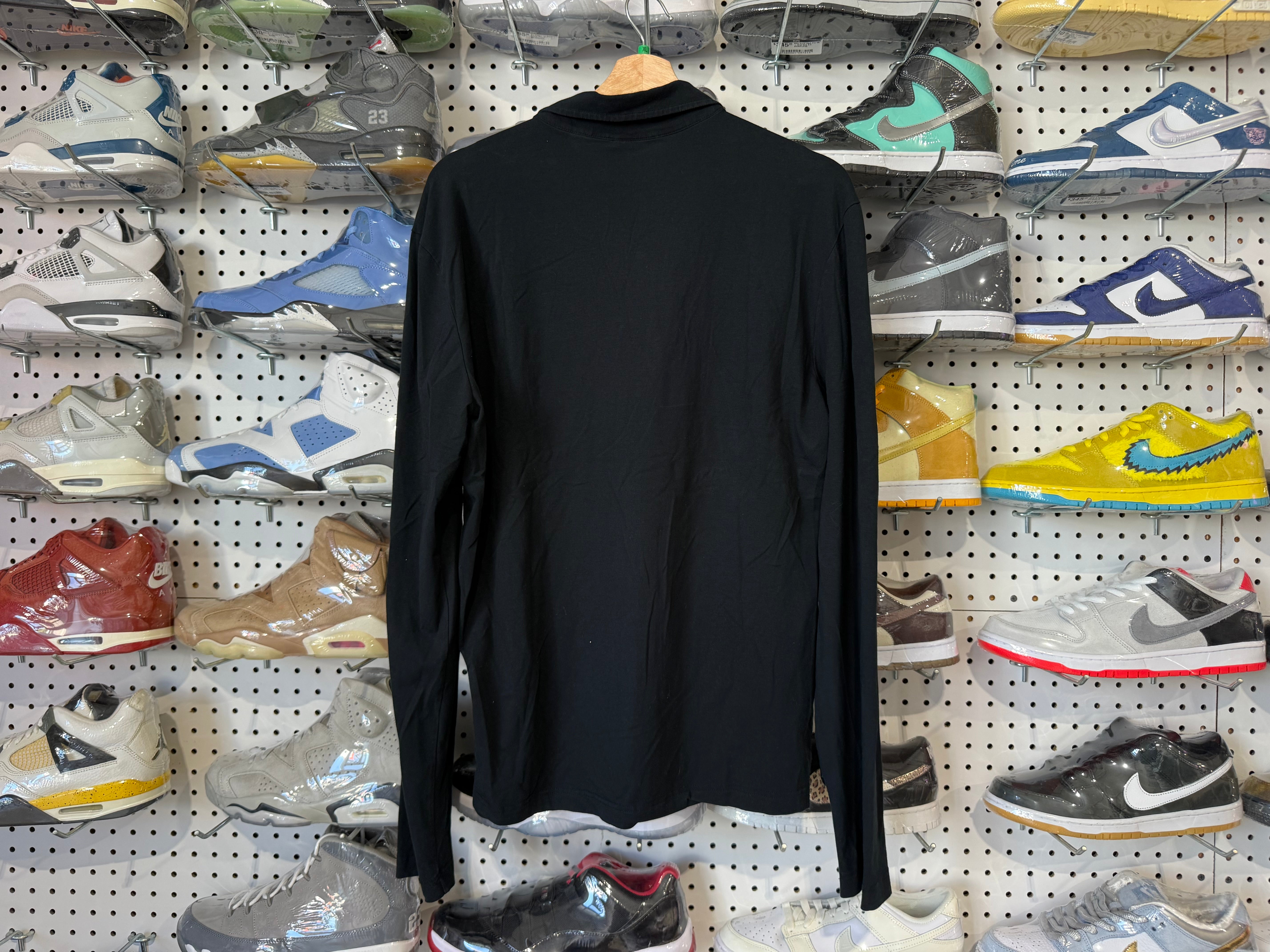 USED Prada Longsleeve Polo Shirt - Black Size XL